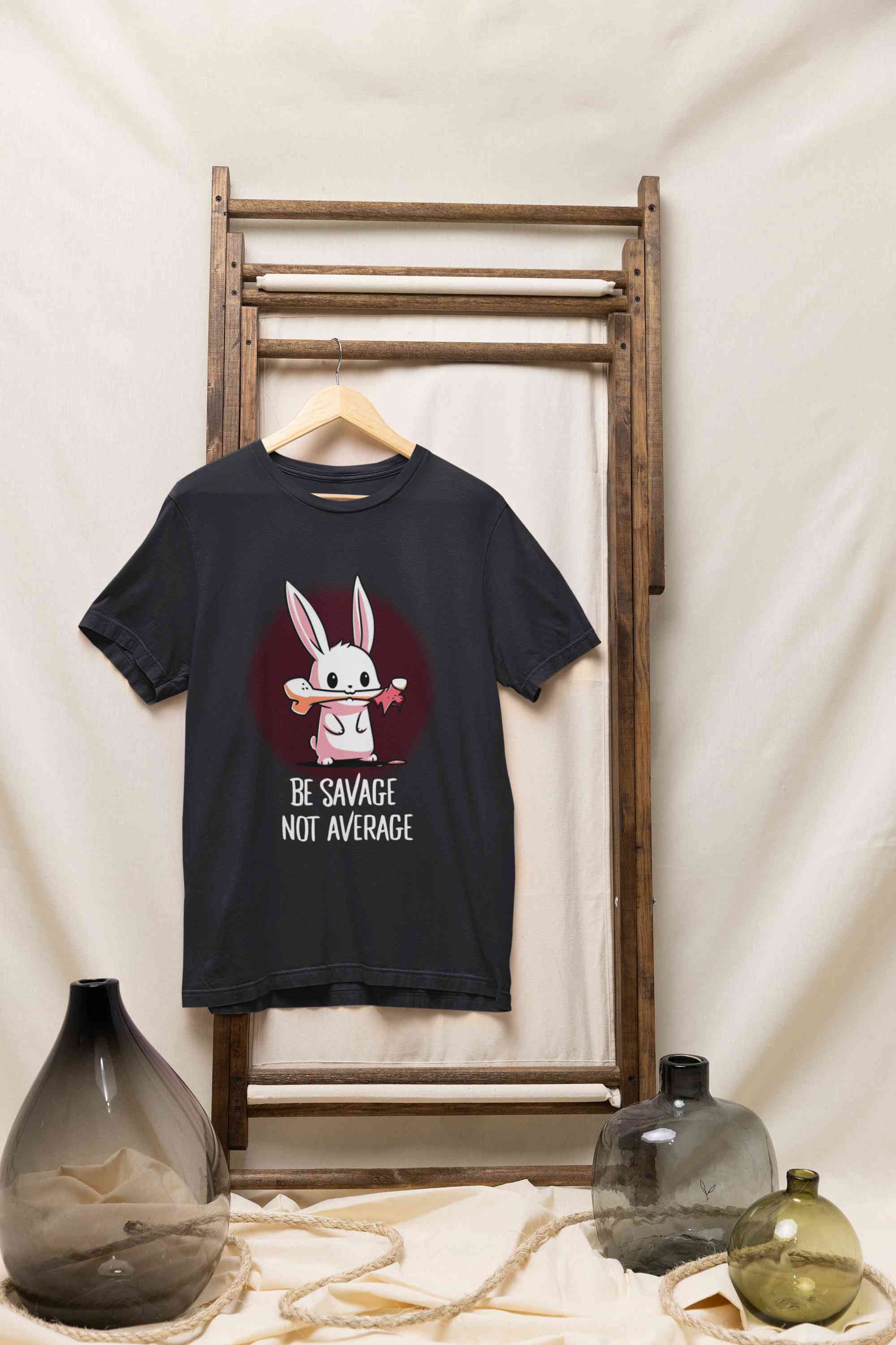 Be Savage Not Average Funny Graphic Quotes Mens Half Sleeves T-shirt- FunkyTeesClub