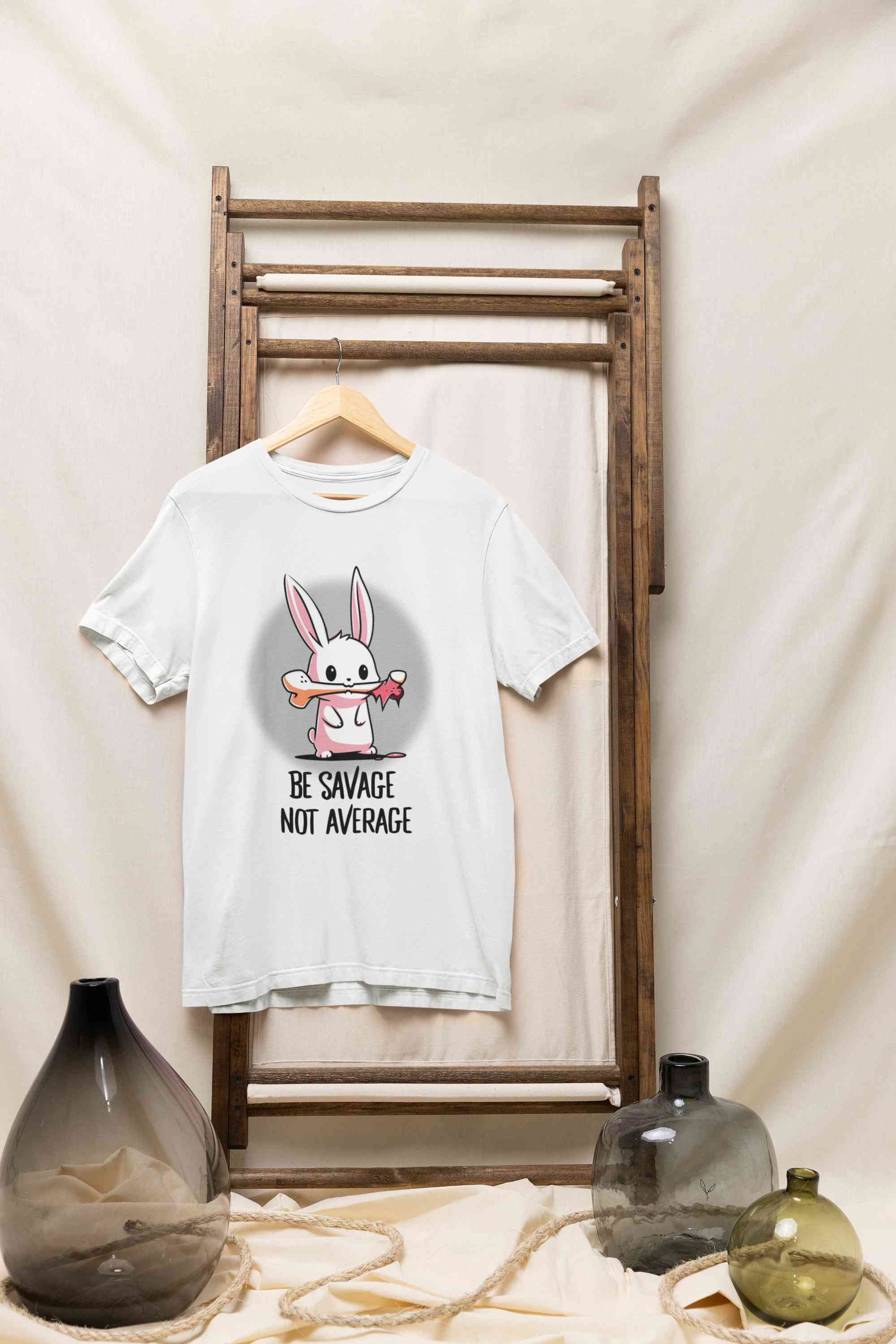 Be Savage Not Average Funny Graphic Quotes Women Half Sleeves T-shirt- FunkyTeesClub