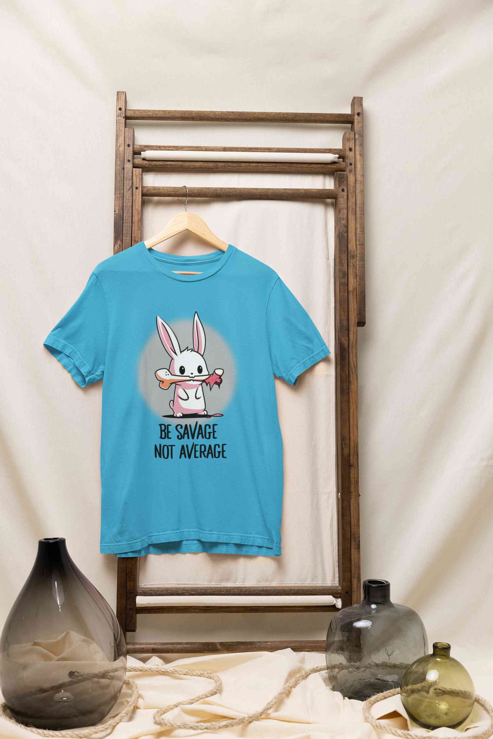 Be Savage Not Average Funny Graphic Quotes Women Half Sleeves T-shirt- FunkyTeesClub