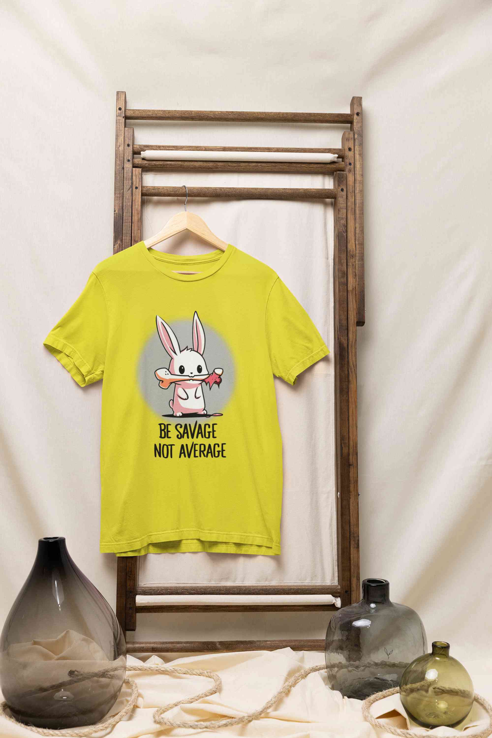 Be Savage Not Average Funny Graphic Quotes Mens Half Sleeves T-shirt- FunkyTeesClub
