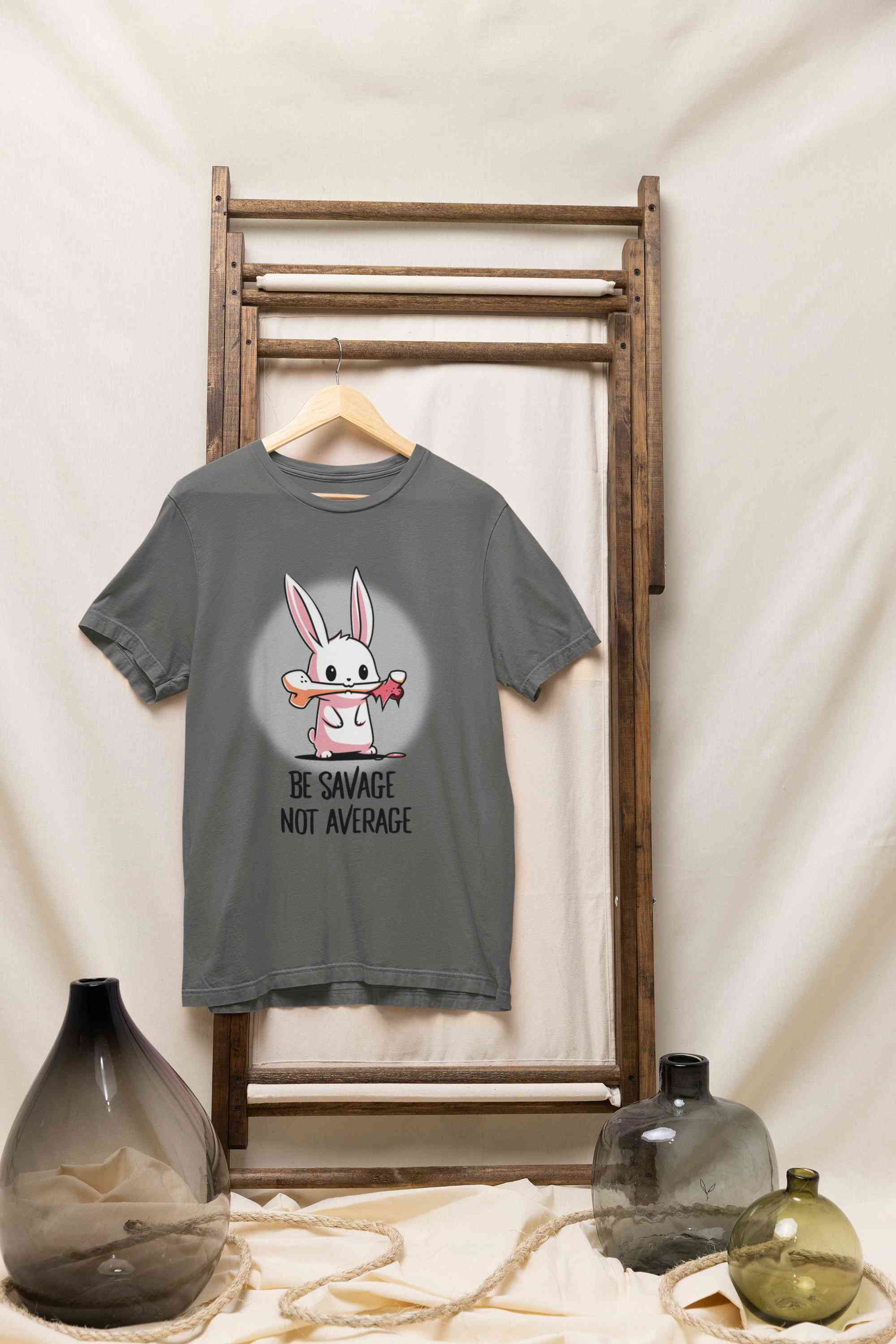 Be Savage Not Average Funny Graphic Quotes Mens Half Sleeves T-shirt- FunkyTeesClub