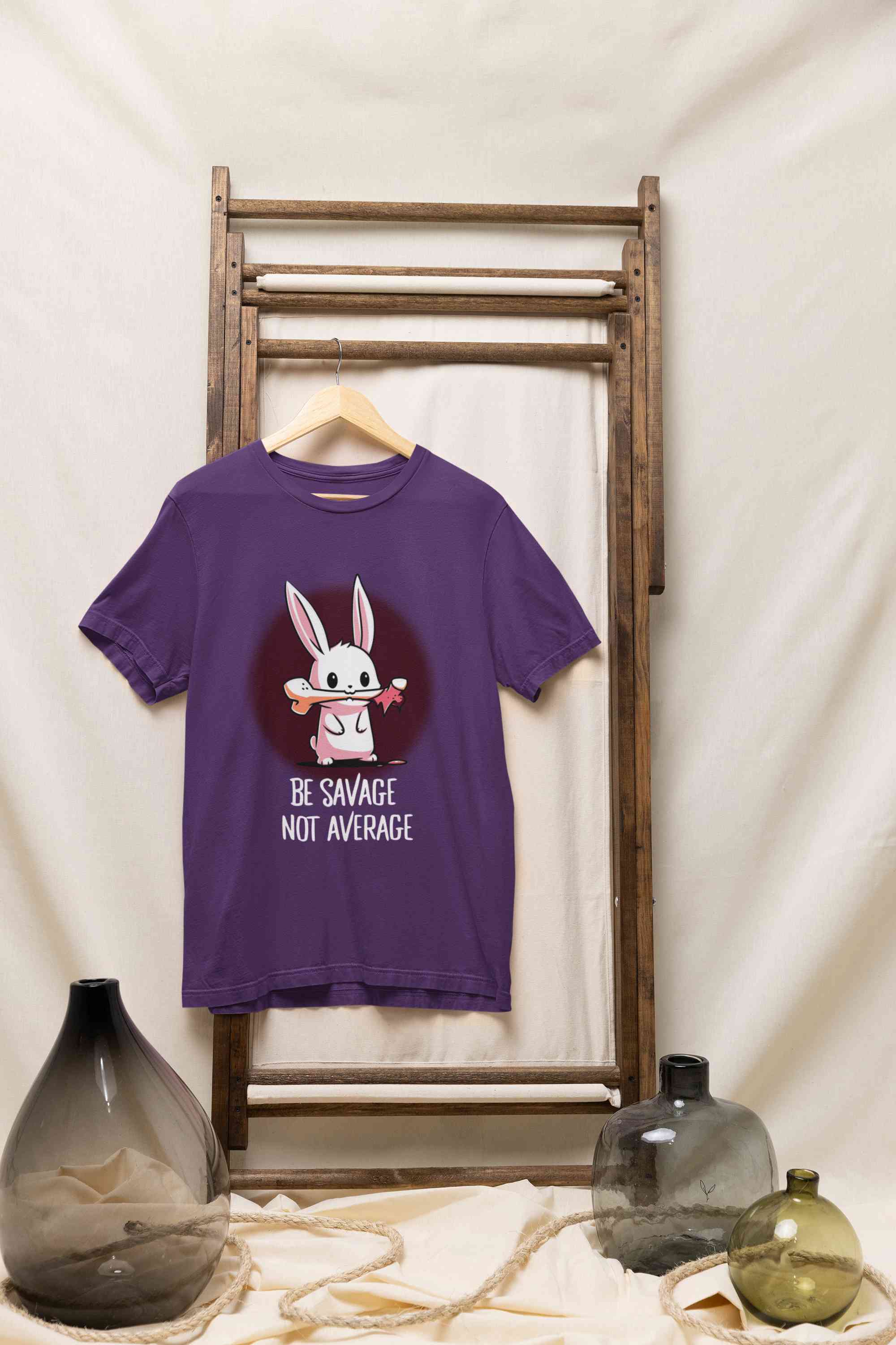 Be Savage Not Average Funny Graphic Quotes Mens Half Sleeves T-shirt- FunkyTeesClub