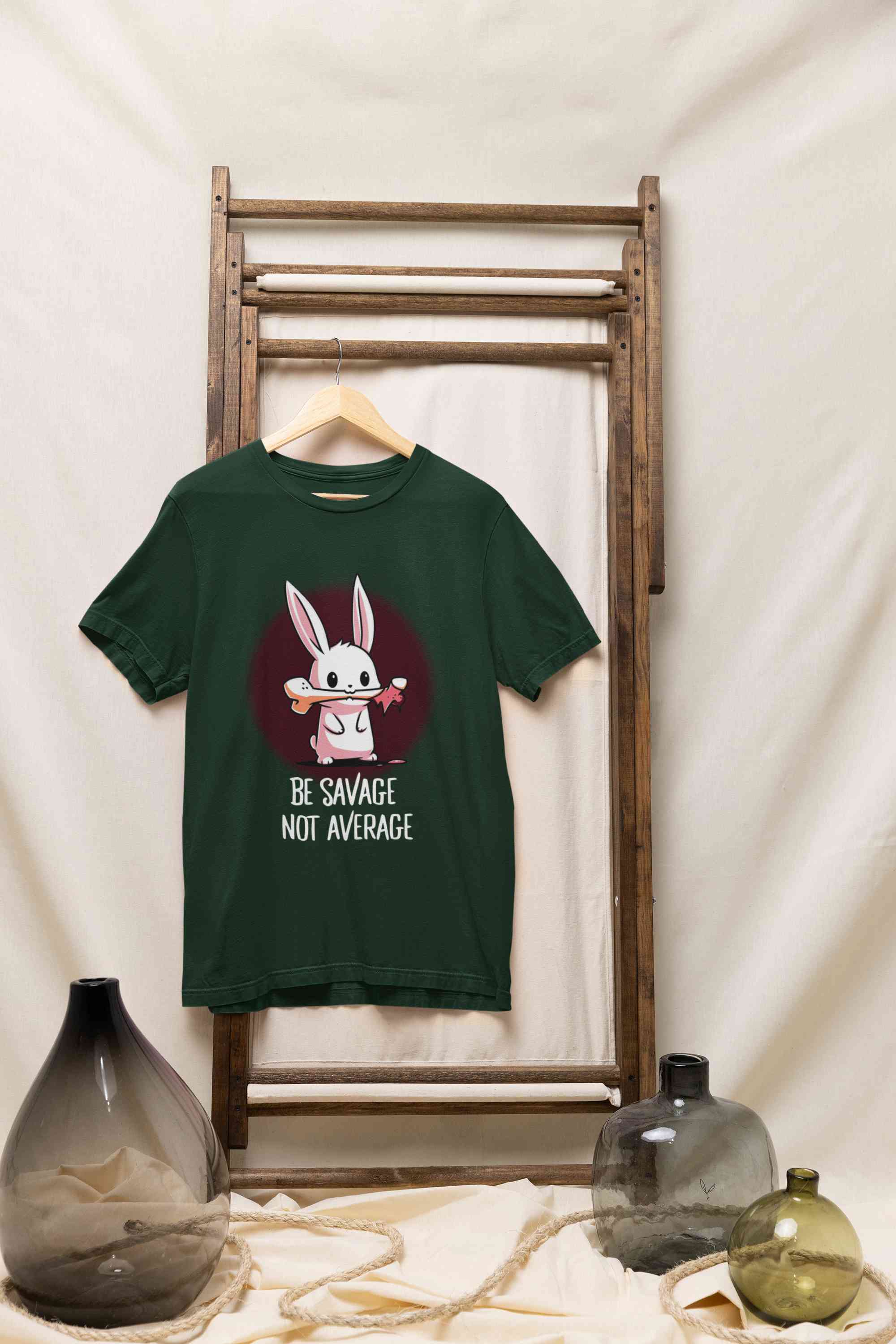 Be Savage Not Average Funny Graphic Quotes Mens Half Sleeves T-shirt- FunkyTeesClub