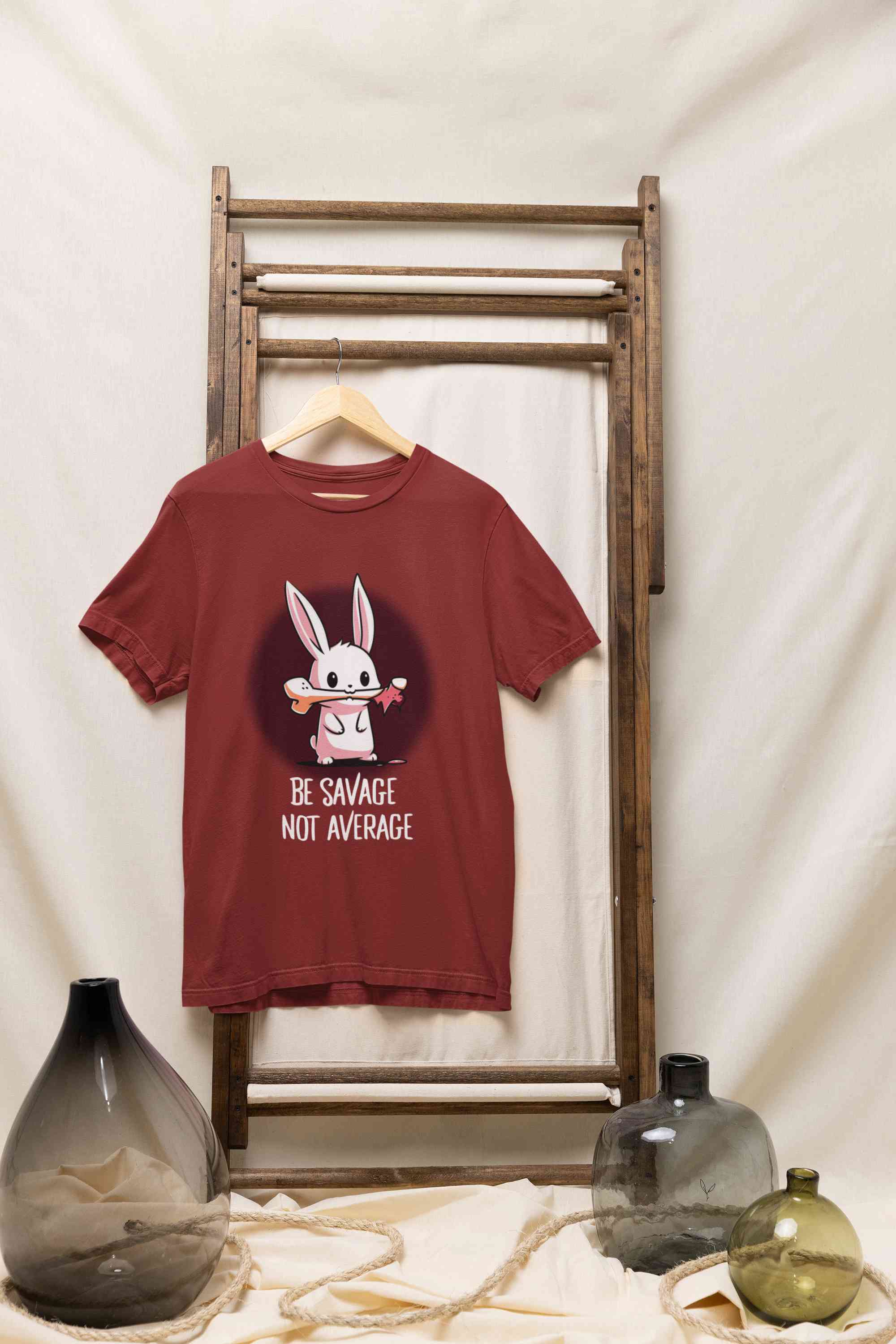 Be Savage Not Average Funny Graphic Quotes Mens Half Sleeves T-shirt- FunkyTeesClub