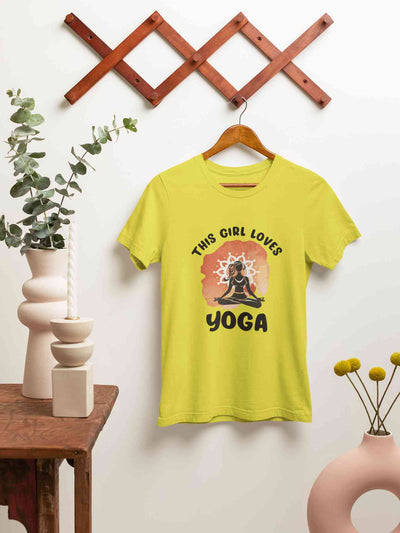 This Girl Loves Yoga Women Half Sleeves T-shirt- FunkyTeesClub