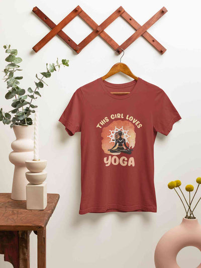 This Girl Loves Yoga Women Half Sleeves T-shirt- FunkyTeesClub