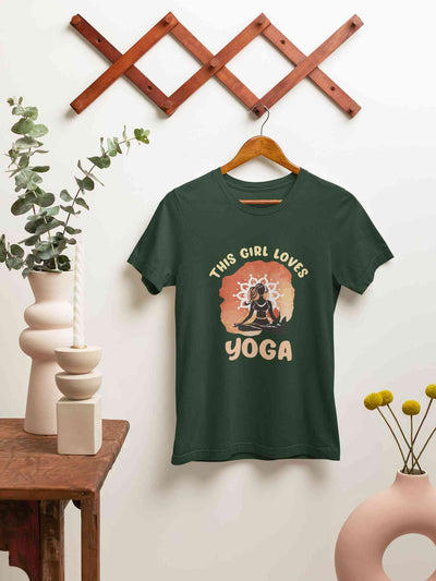 This Girl Loves Yoga Women Half Sleeves T-shirt- FunkyTeesClub