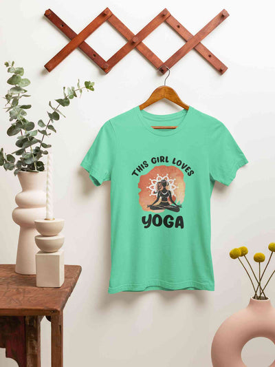 This Girl Loves Yoga Women Half Sleeves T-shirt- FunkyTeesClub