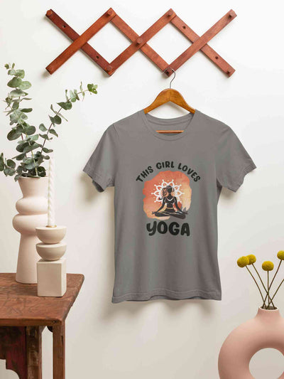 This Girl Loves Yoga Women Half Sleeves T-shirt- FunkyTeesClub