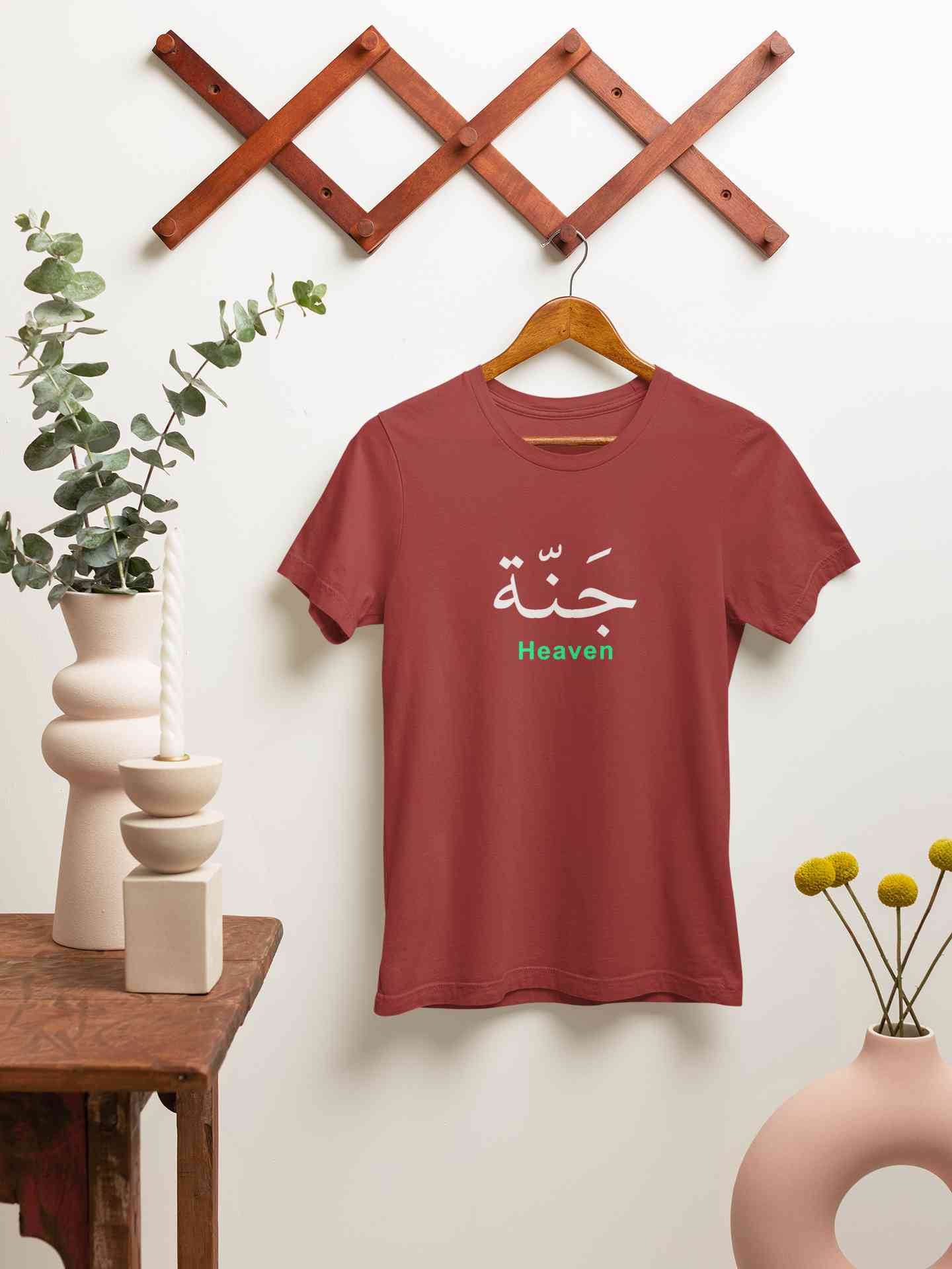 Heaven Arabic Words Jannah Mens Half Sleeves T-shirt- FunkyTeesClub