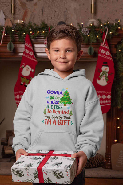 Gift Under Christmas Tree Boy Hoodies-FunkyTeesClub