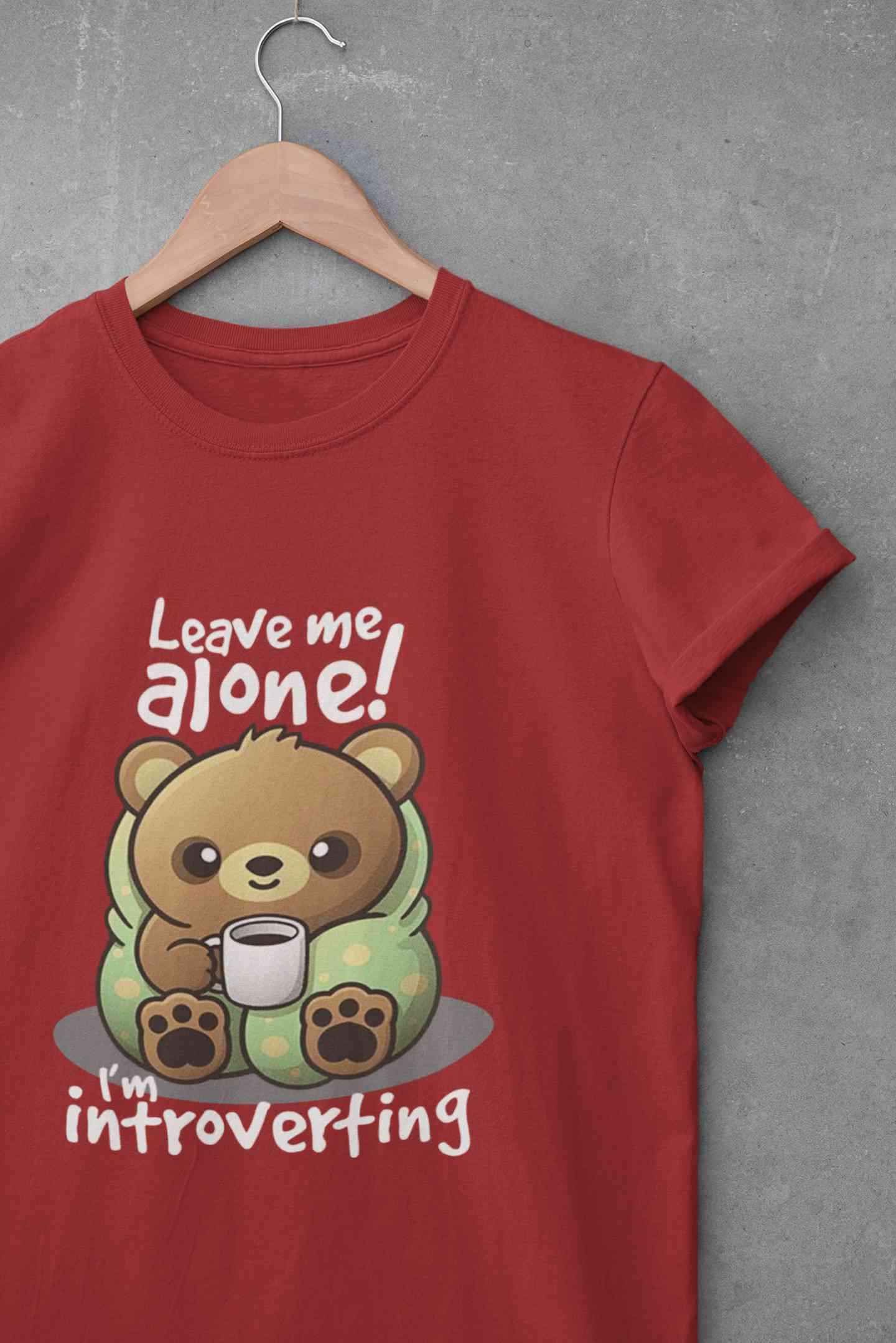 Leave Me Alone I Am Introverting Graphic Funny Quotes Mens Half Sleeves T-shirt- FunkyTeesClub