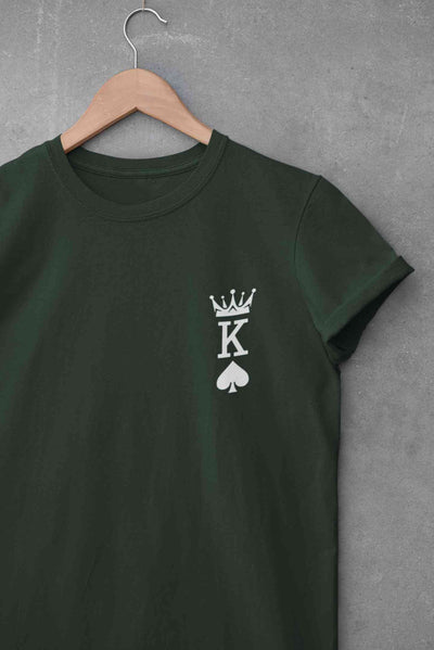 Herren Krone King Of Spades Poker Side Pocket Mens Half Sleeves T-shirt- FunkyTeesClub