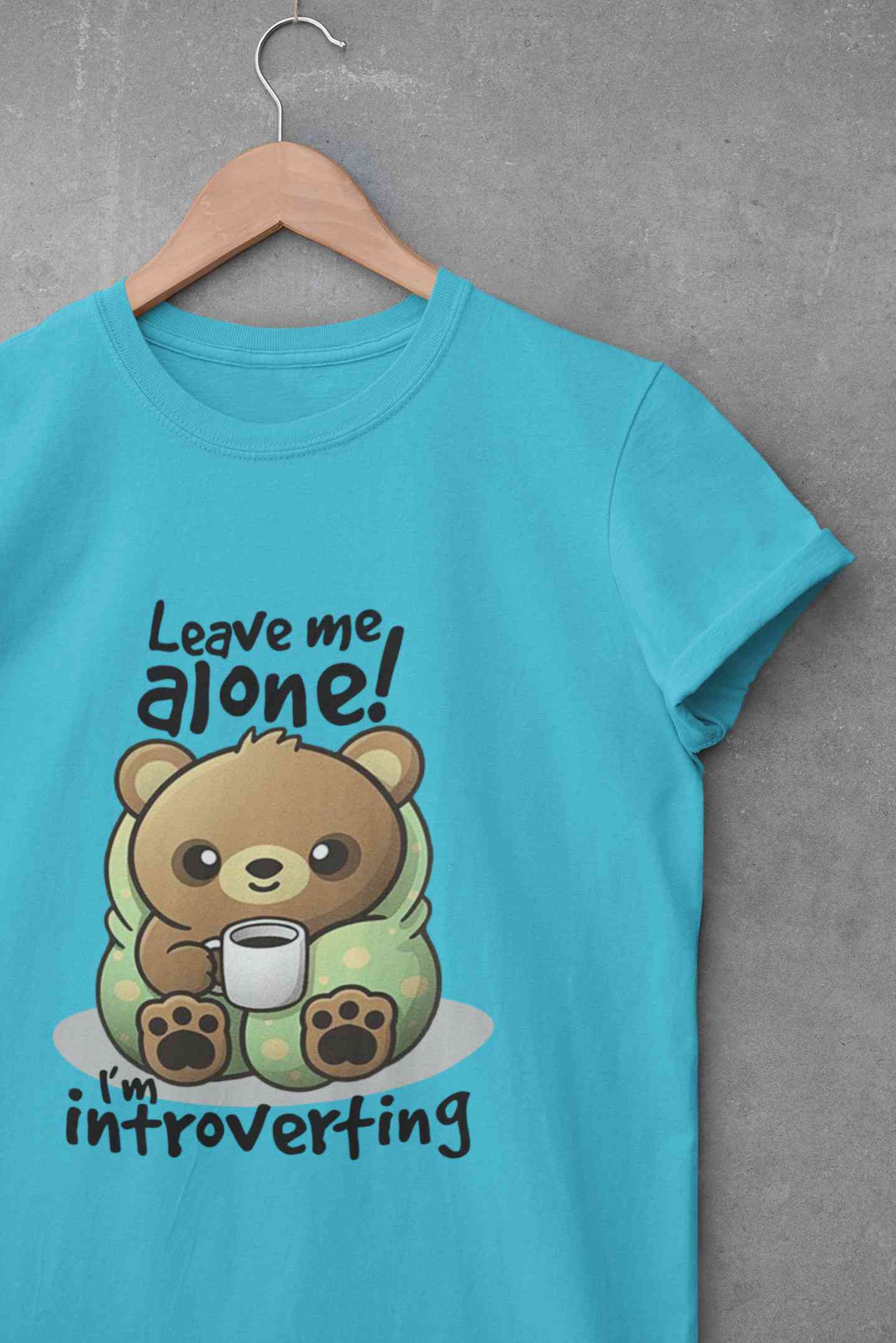Leave Me Alone I Am Introverting Graphic Funny Quotes Women Half Sleeves T-shirt- FunkyTeesClub