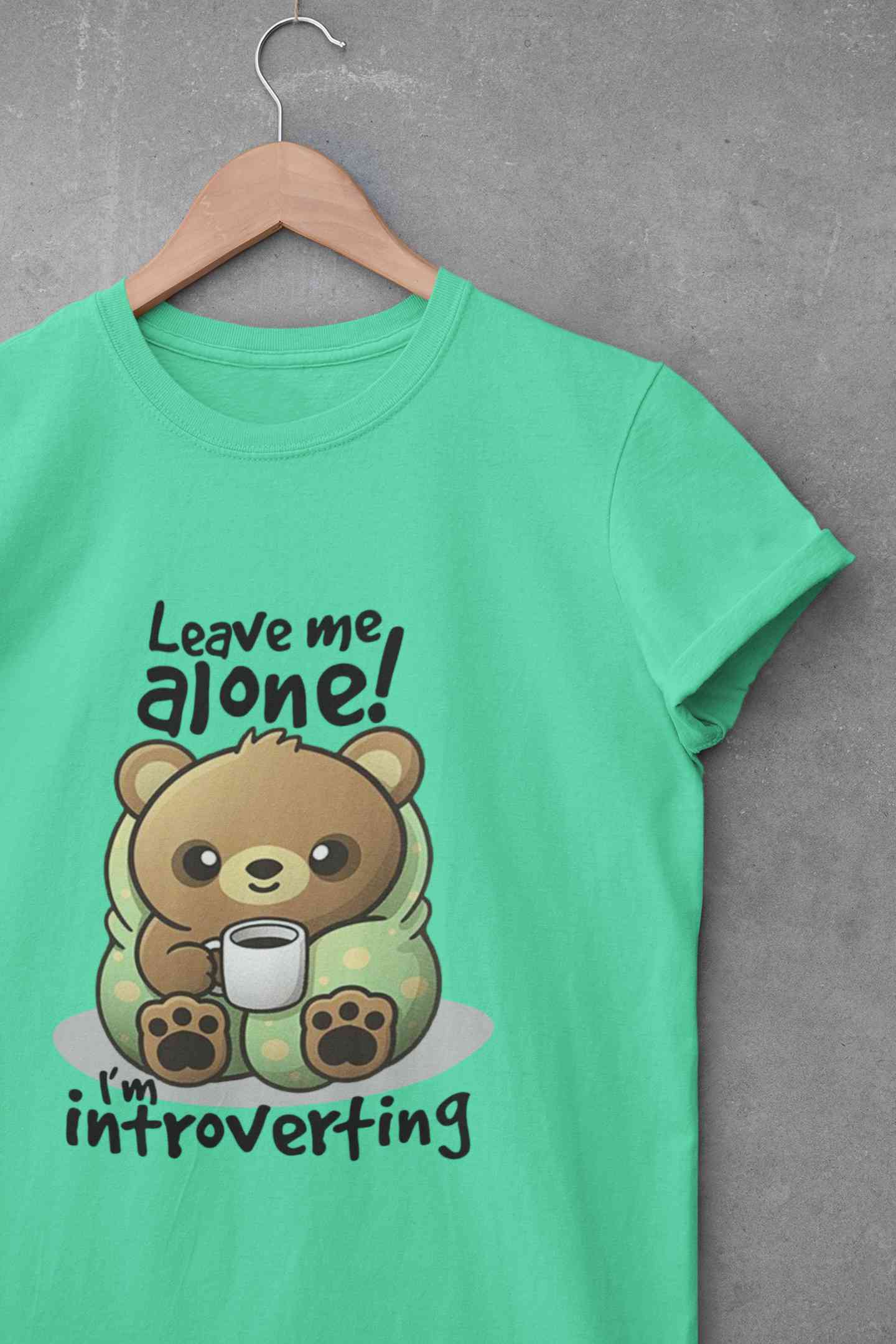 Leave Me Alone I Am Introverting Graphic Funny Quotes Mens Half Sleeves T-shirt- FunkyTeesClub