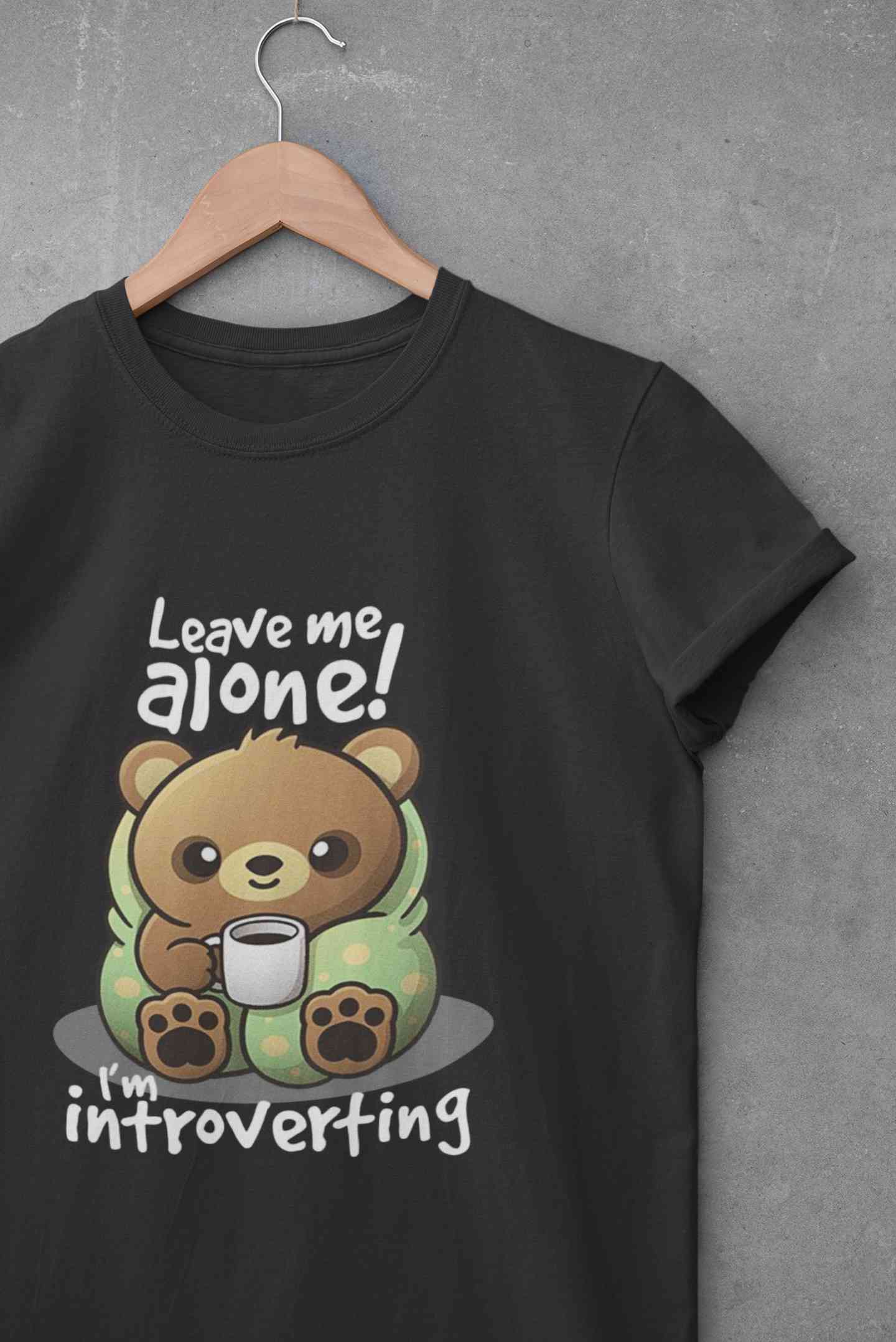Leave Me Alone I Am Introverting Graphic Funny Quotes Women Half Sleeves T-shirt- FunkyTeesClub