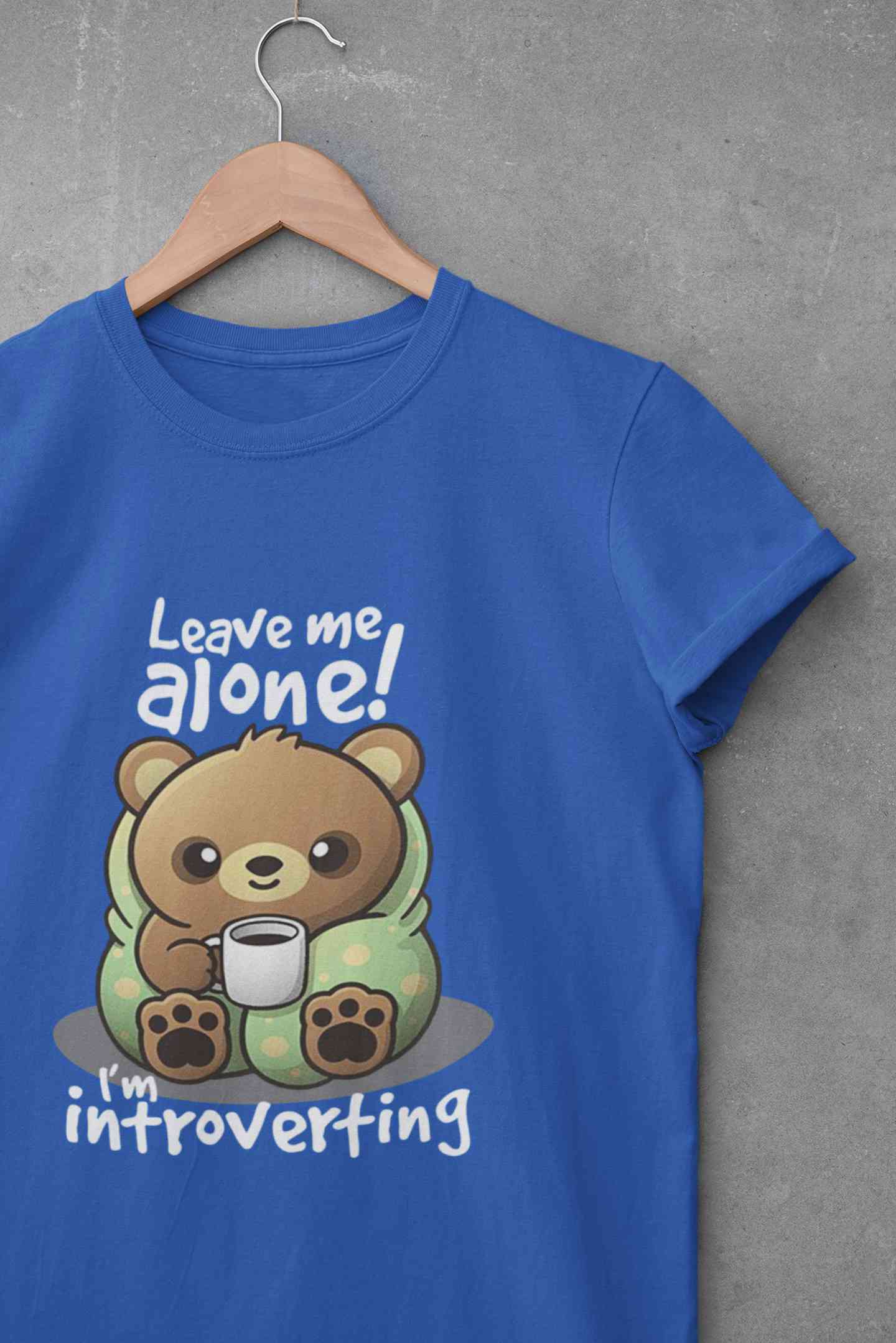 Leave Me Alone I Am Introverting Graphic Funny Quotes Mens Half Sleeves T-shirt- FunkyTeesClub