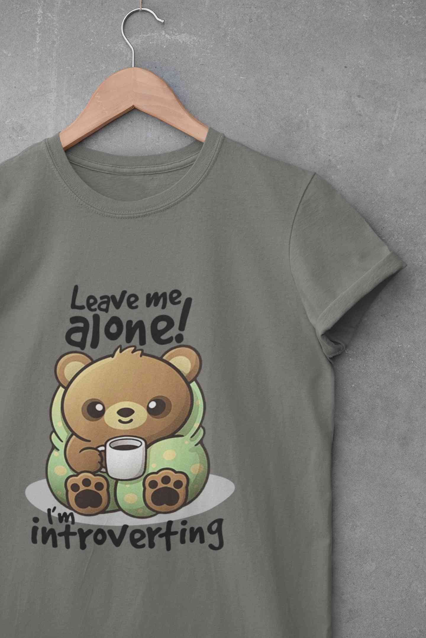 Leave Me Alone I Am Introverting Graphic Funny Quotes Mens Half Sleeves T-shirt- FunkyTeesClub