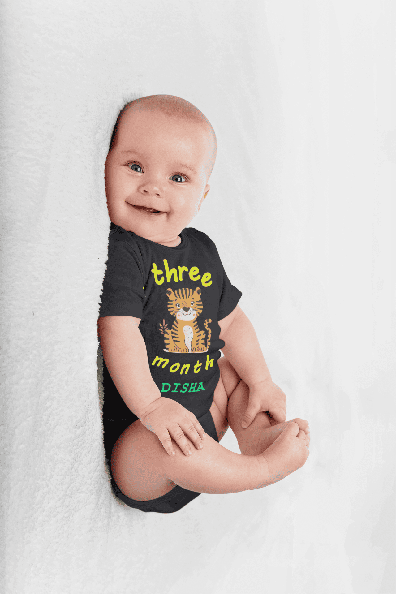 Custom Name Three Month Rompers for Baby Girl- FunkyTeesClub
