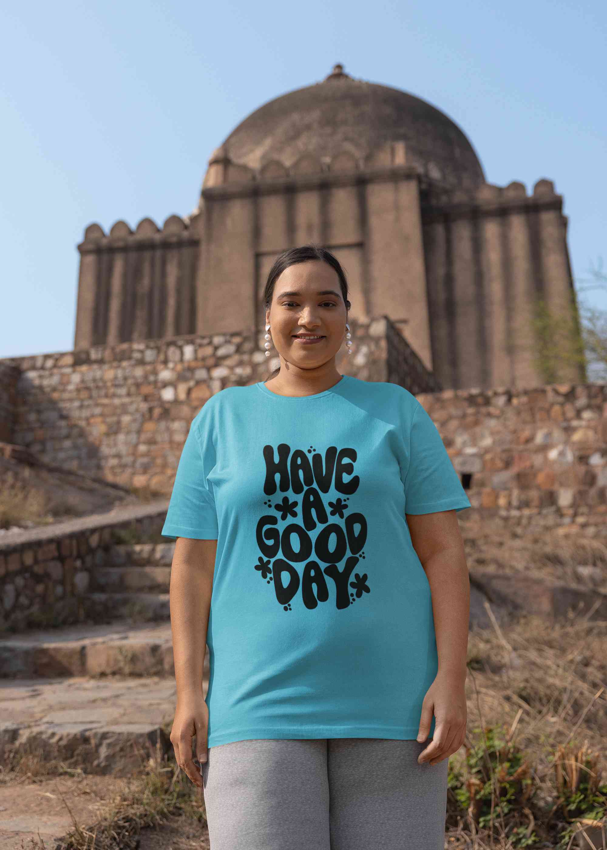 Have A Good Day Typography Women Half Sleeves T-shirt- FunkyTeesClub