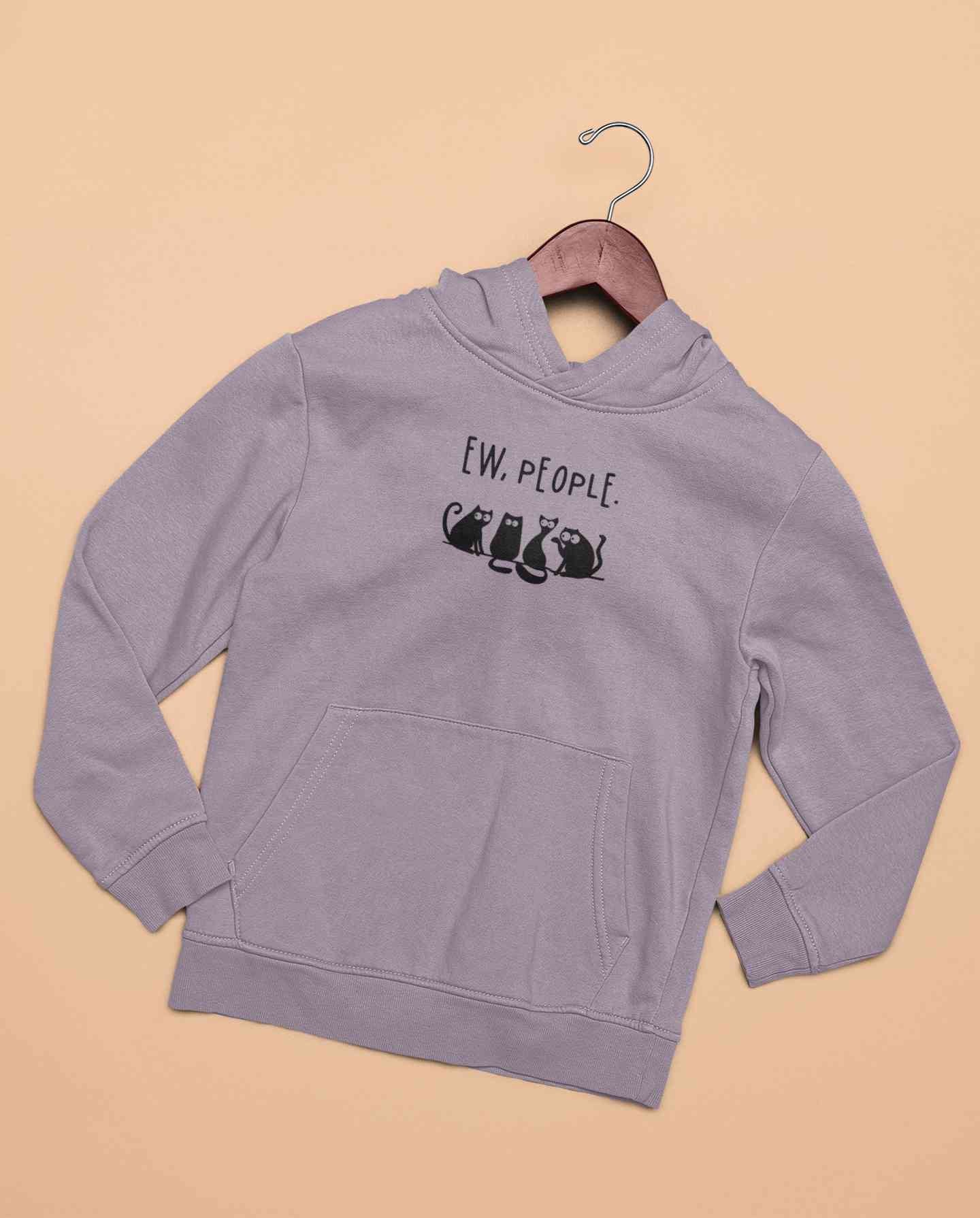 Ew People Funny Cartoon Graphics Quotes Hoodies for Women-FunkyTeesClub