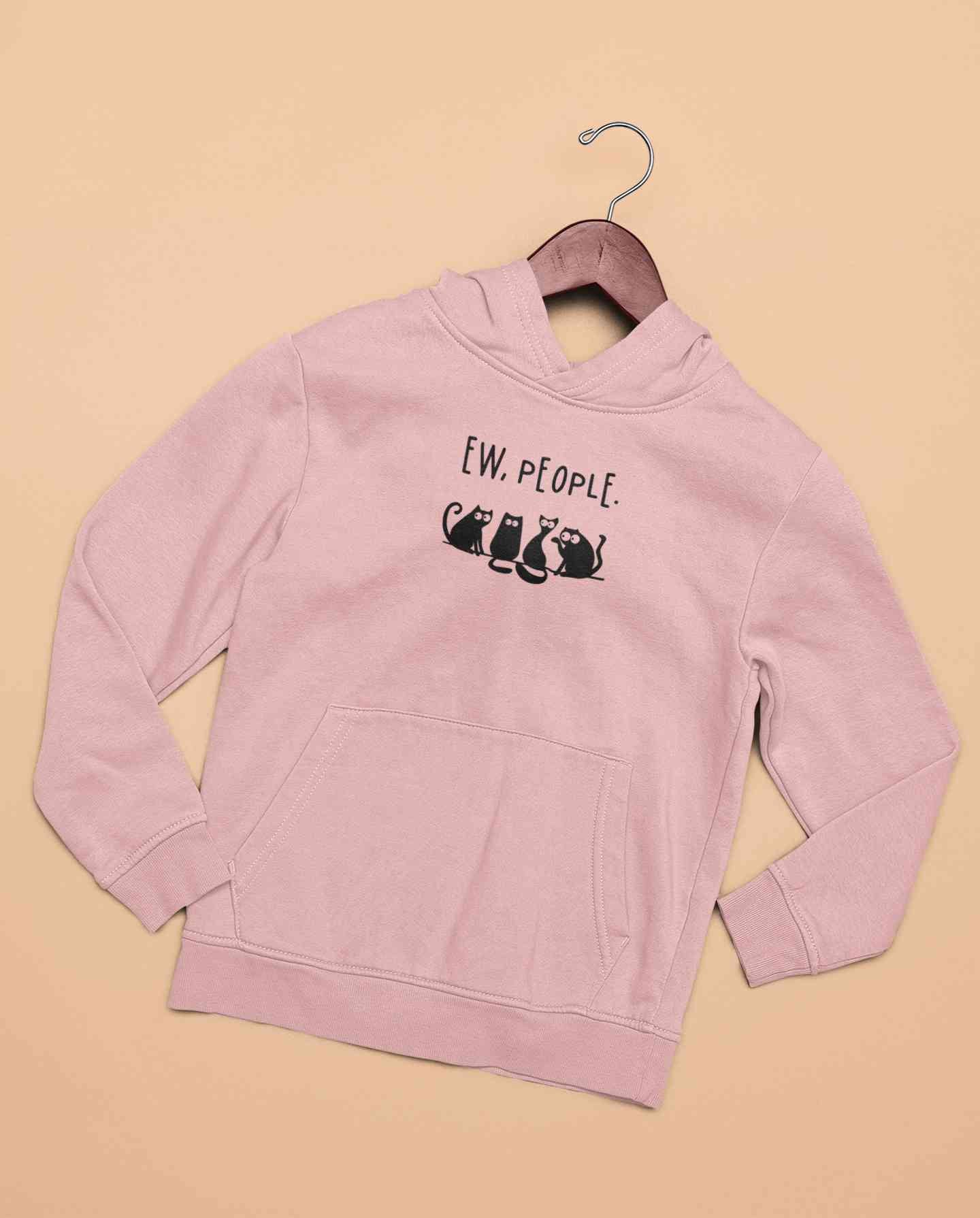 Ew People Funny Cartoon Graphics Quotes Hoodies for Women-FunkyTeesClub