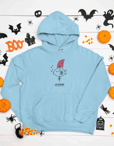 Shark Attitude Funny Cartoon Graphics Hoodies for Women-FunkyTeesClub