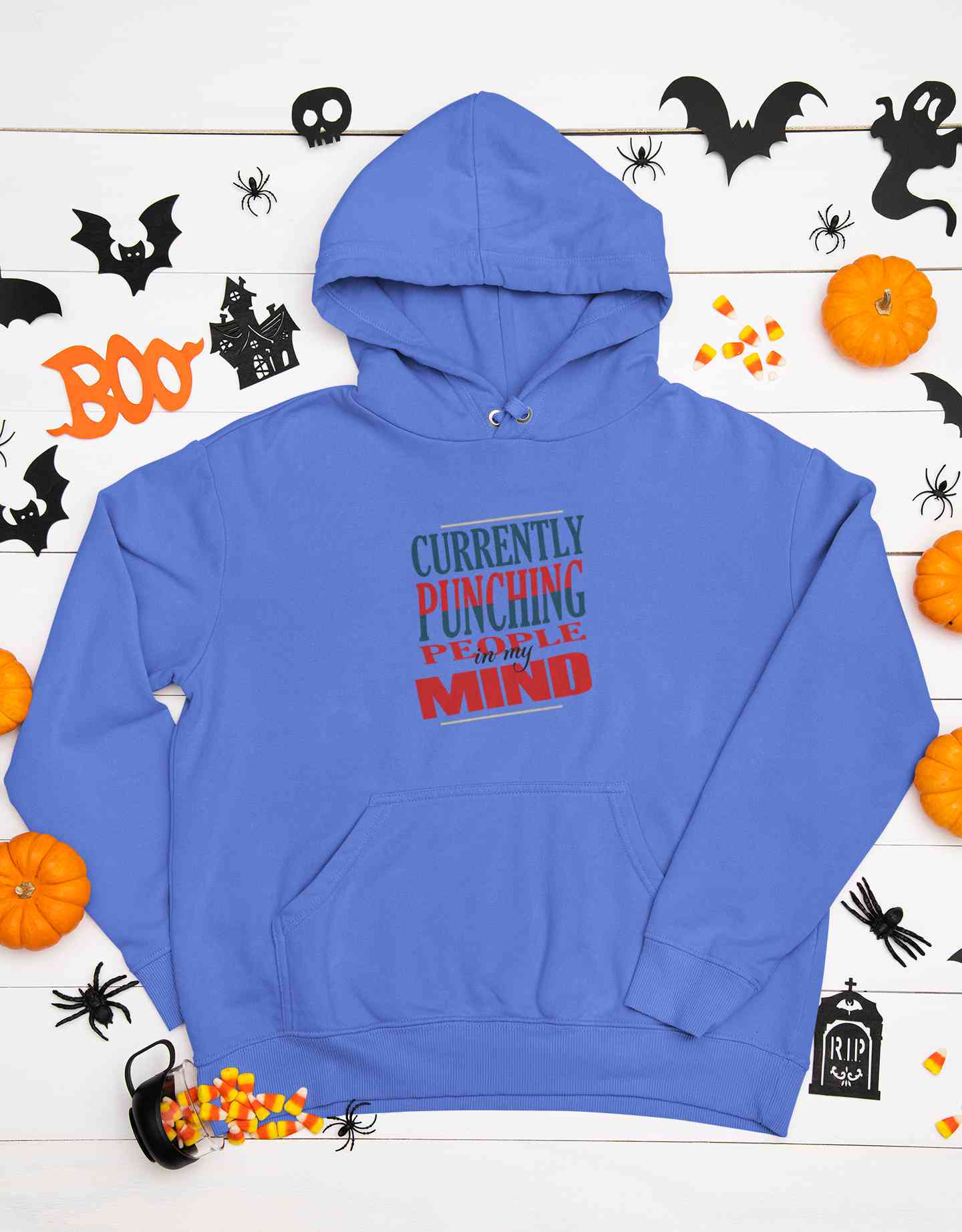 Punching People Quote Hoodies for Women-FunkyTeesClub