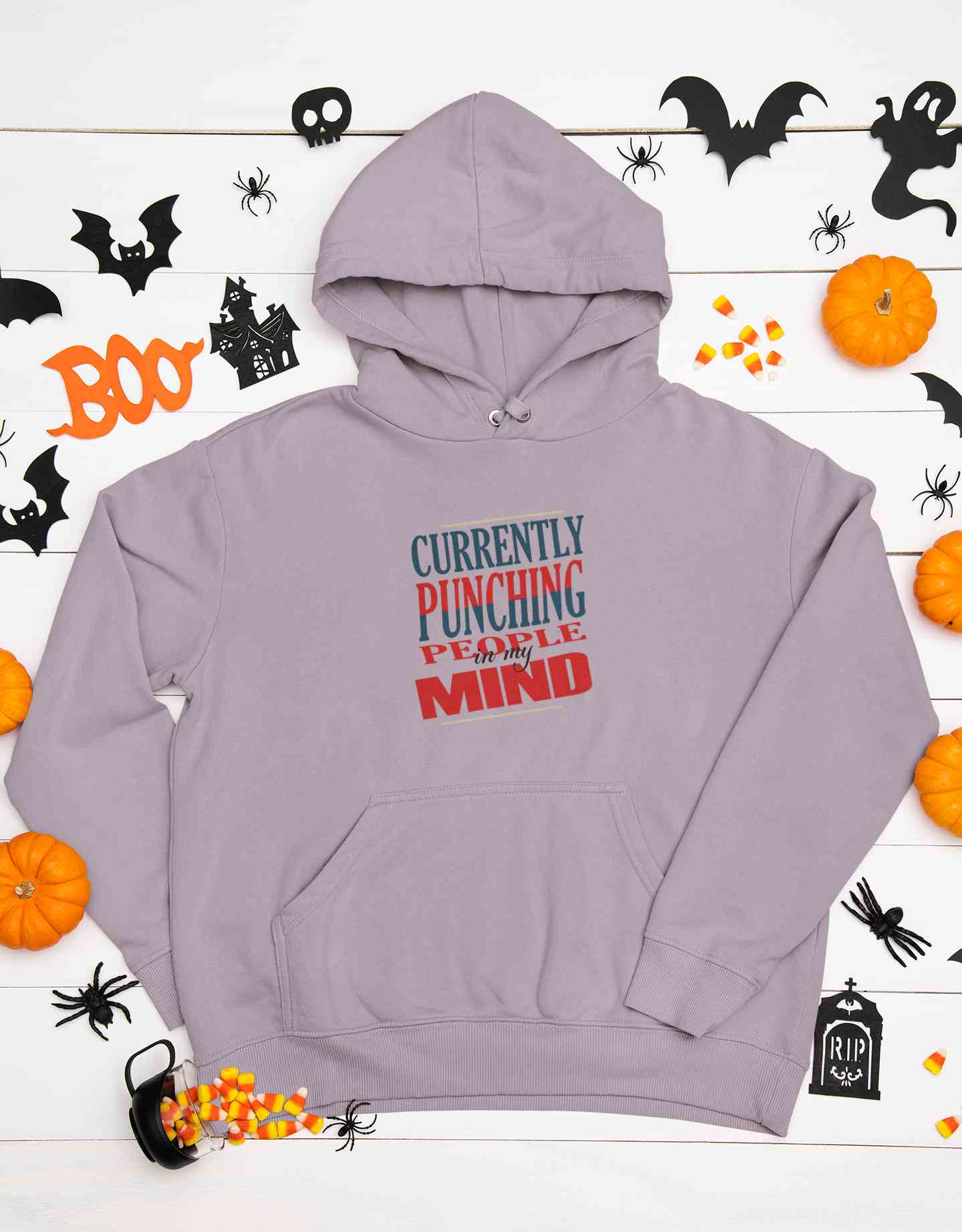 Punching People Quote Hoodies for Women-FunkyTeesClub