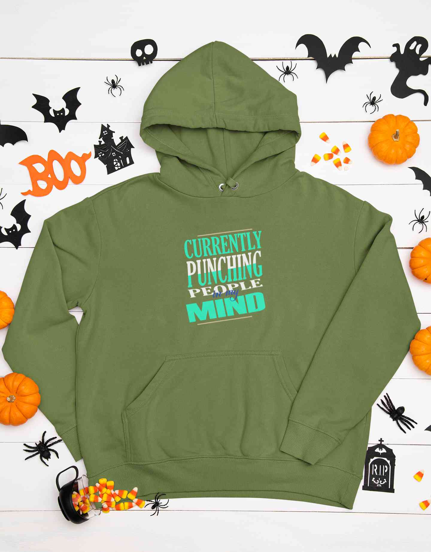 Punching People Quote Hoodies for Women-FunkyTeesClub