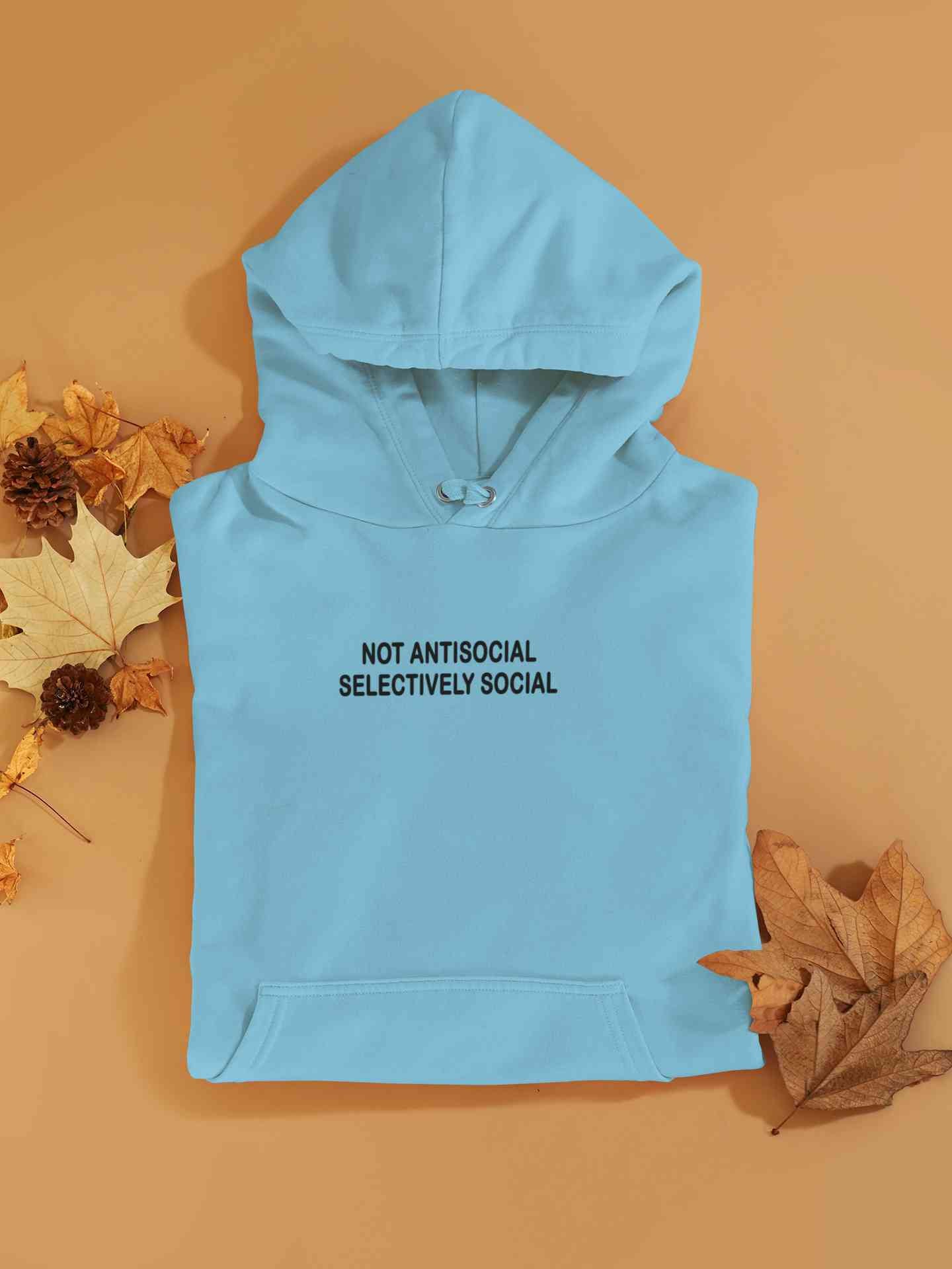 Not Anti Social Minimals Hoodies for Women-FunkyTeesClub