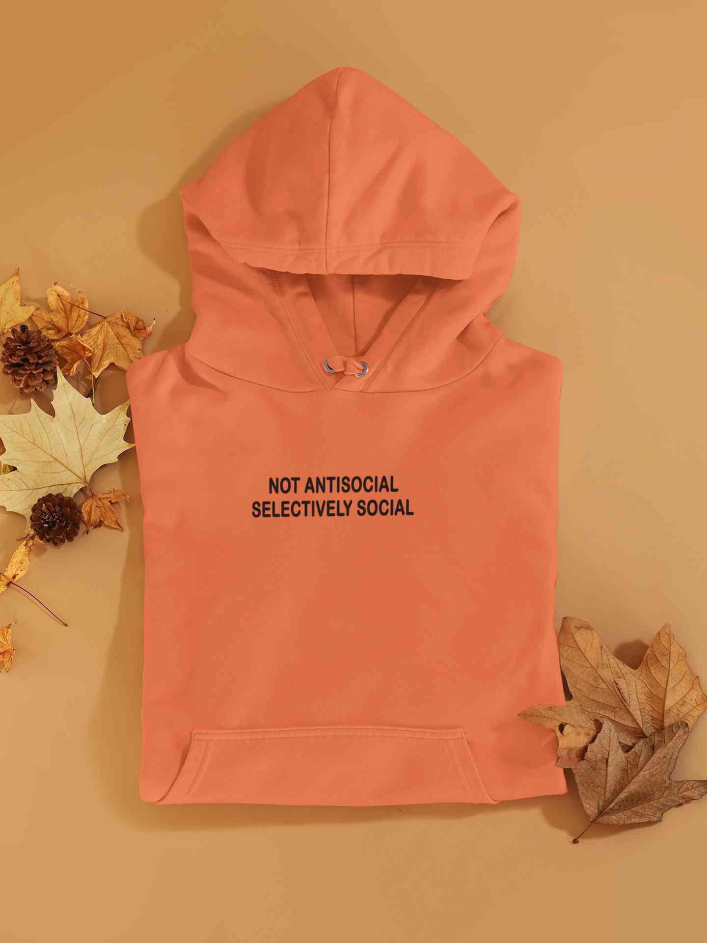 Not Anti Social Minimals Hoodies for Women-FunkyTeesClub