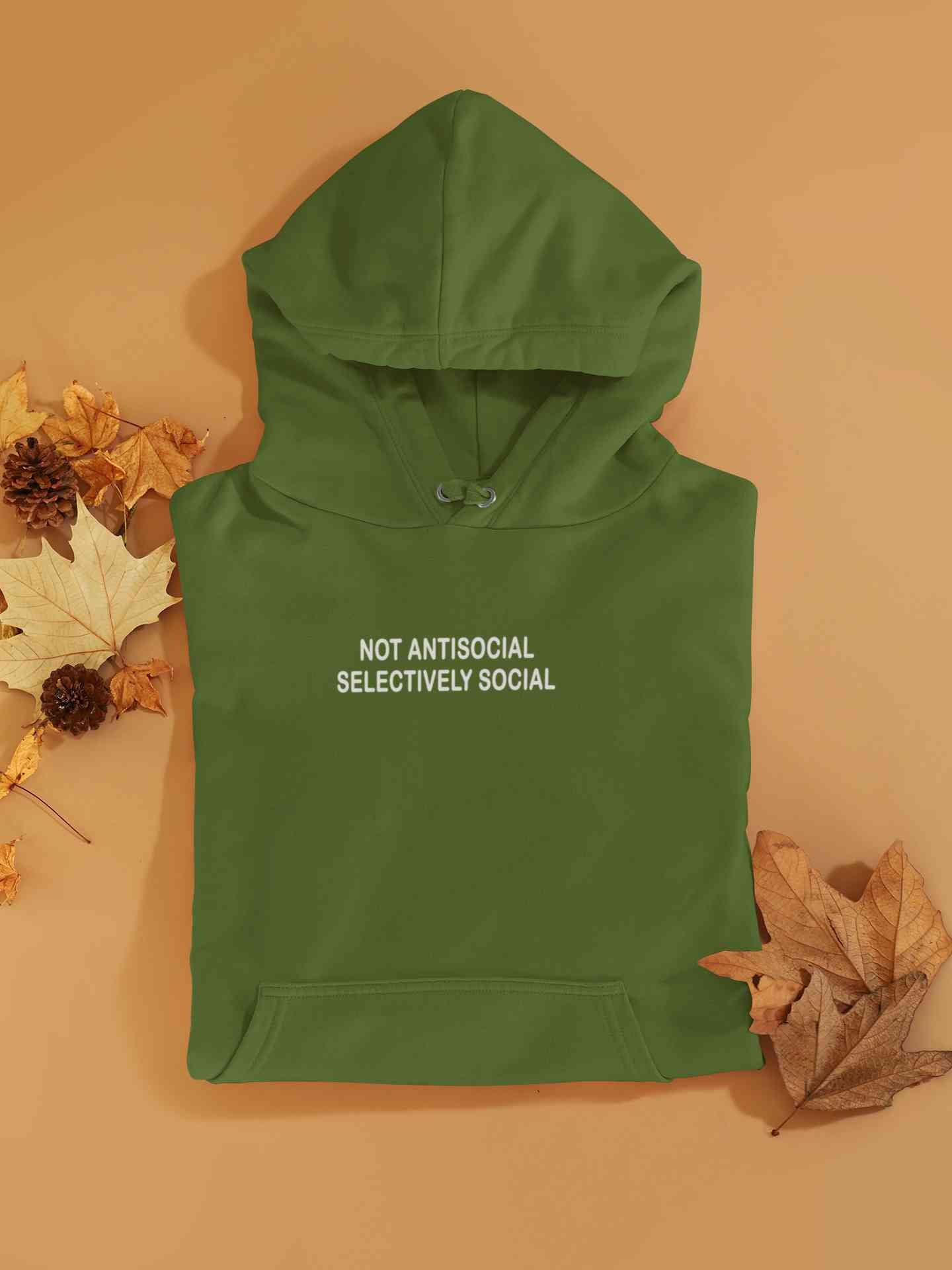 Not Anti Social Minimals Hoodies for Women-FunkyTeesClub