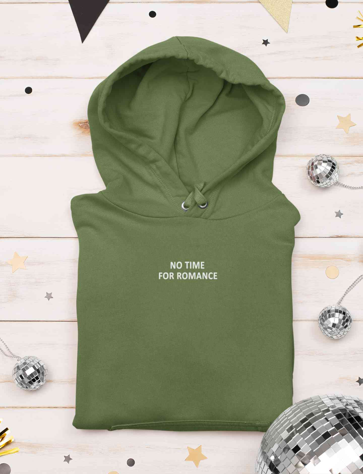 No Time For Romance Minimals Hoodies for Women-FunkyTeesClub