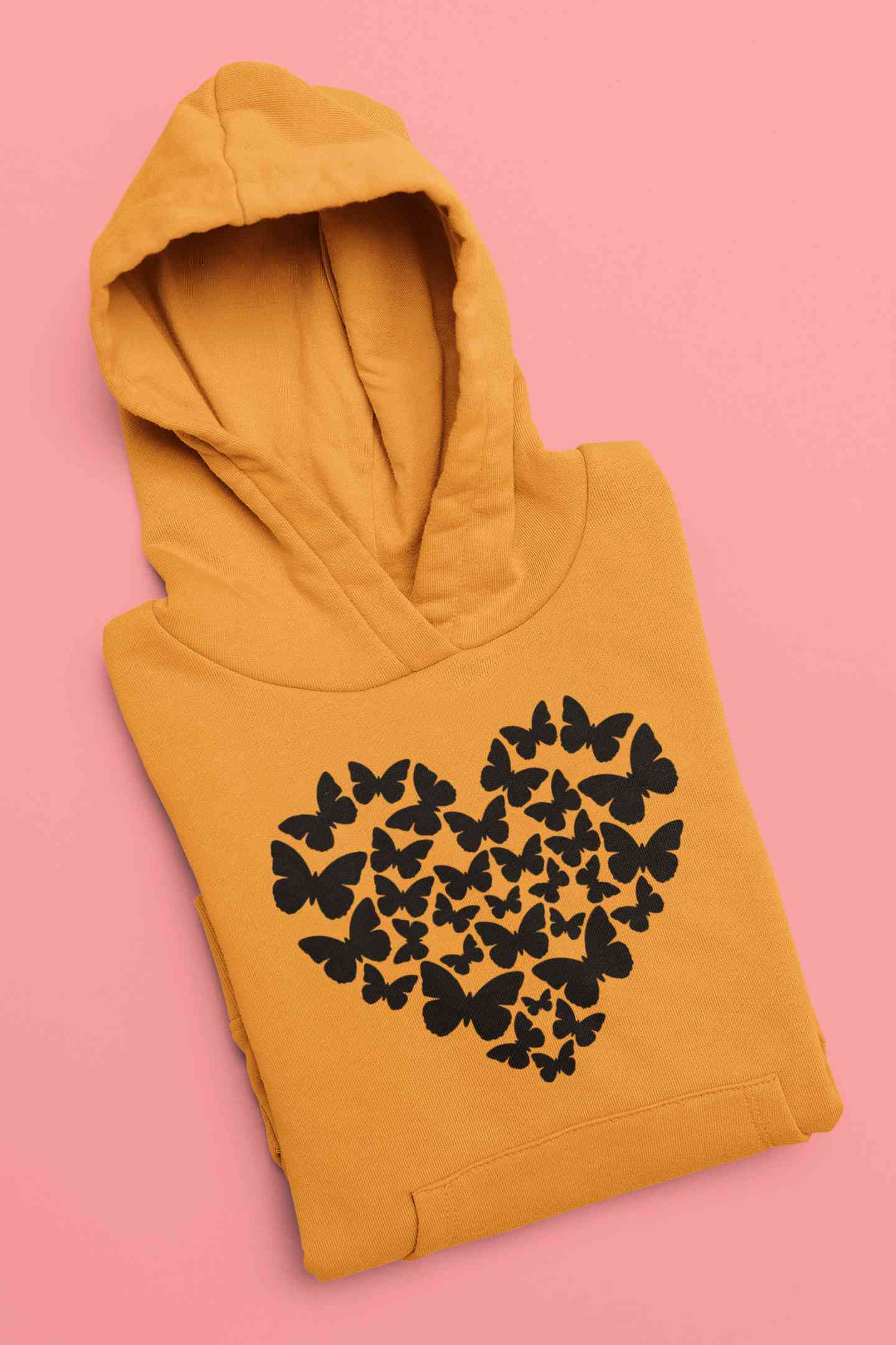 Butterflies In The Form Of A Heart Vector Hoodies for Women-FunkyTeesClub