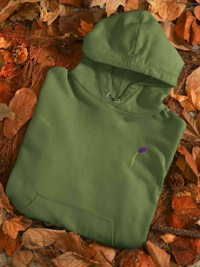 Lavendar Spring Minimals Hoodies for Women-FunkyTeesClub