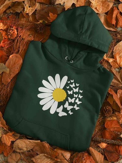 Cute Butterfly Daizy Graphic Hoodies for Women-FunkyTeesClub