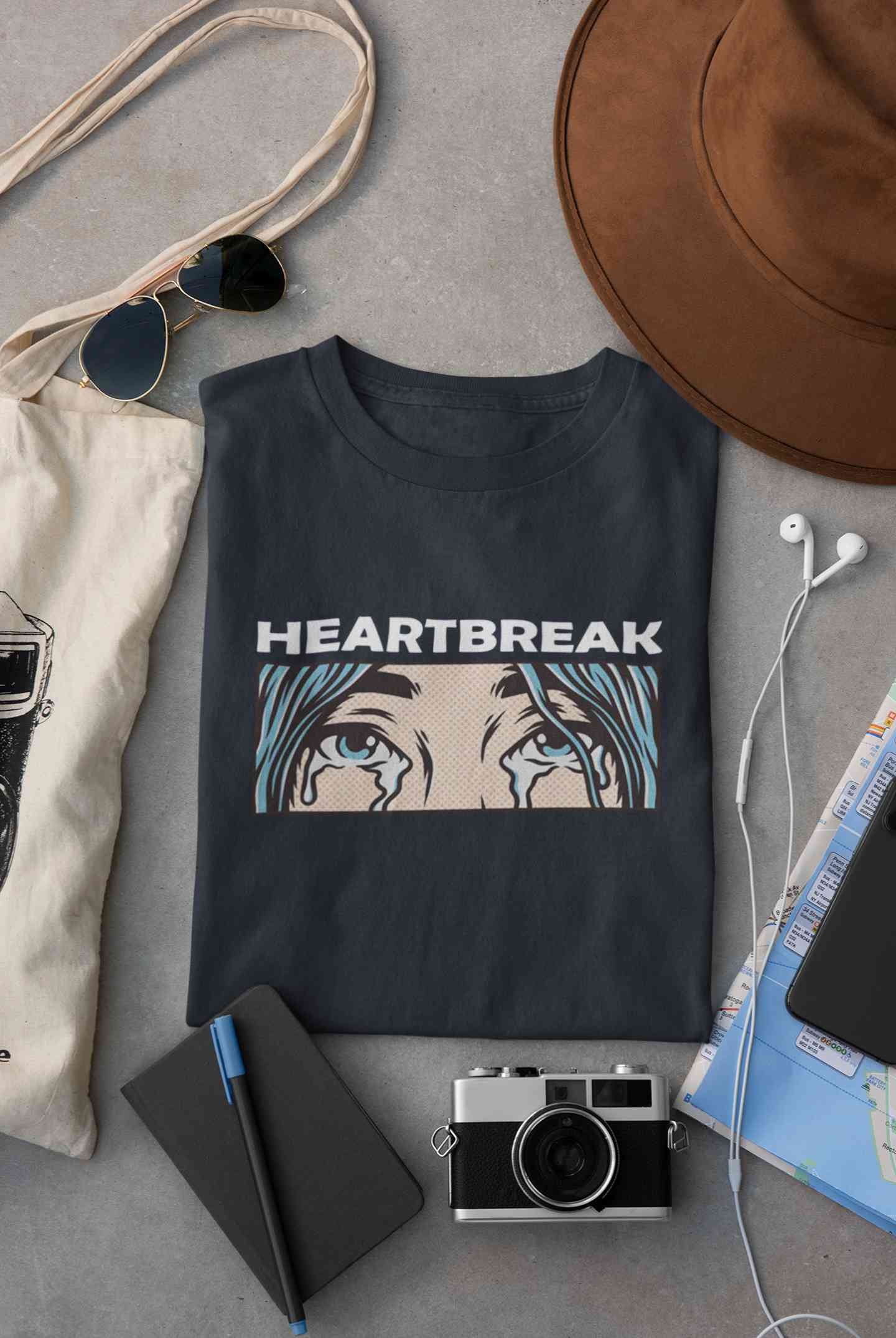 Eyes Shedding Tears Sad Broken Hearted Women Half Sleeves T-shirt- FunkyTeesClub