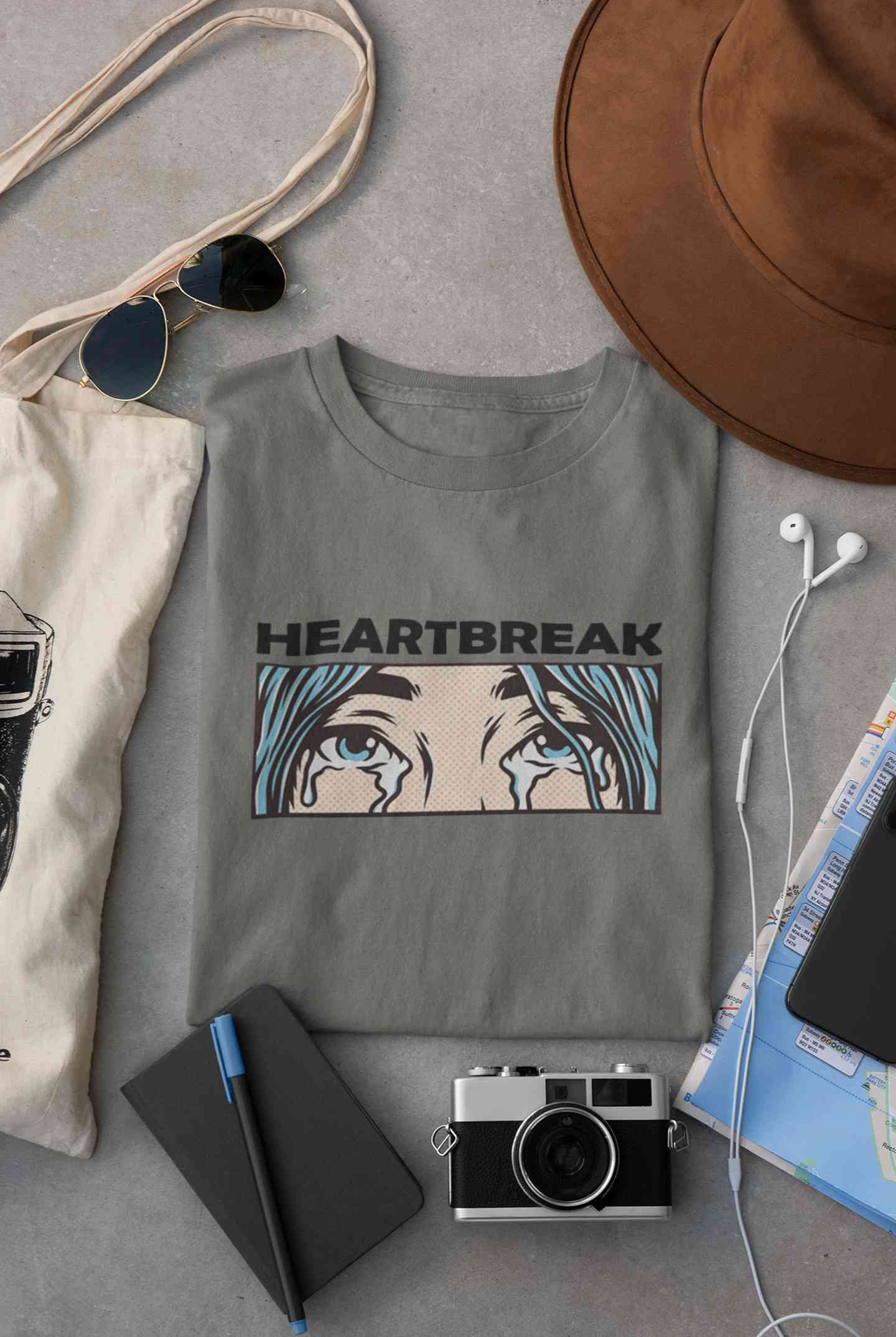 Eyes Shedding Tears Sad Broken Hearted Women Half Sleeves T-shirt- FunkyTeesClub