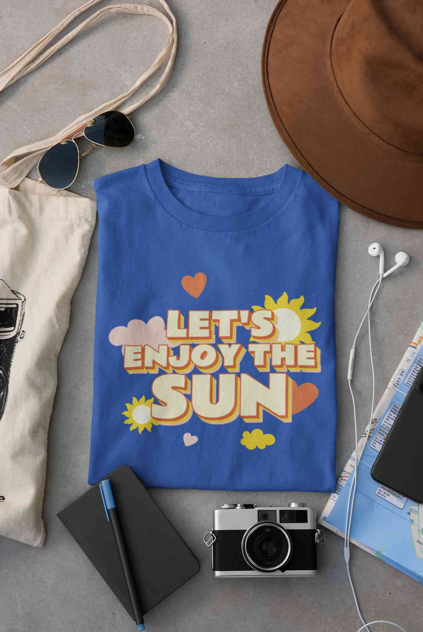 Lets Enjoy The Sun Quote Women Half Sleeves T-shirt- FunkyTeesClub