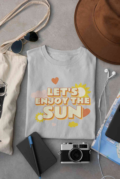 Lets Enjoy The Sun Quote Mens Half Sleeves T-shirt- FunkyTeesClub