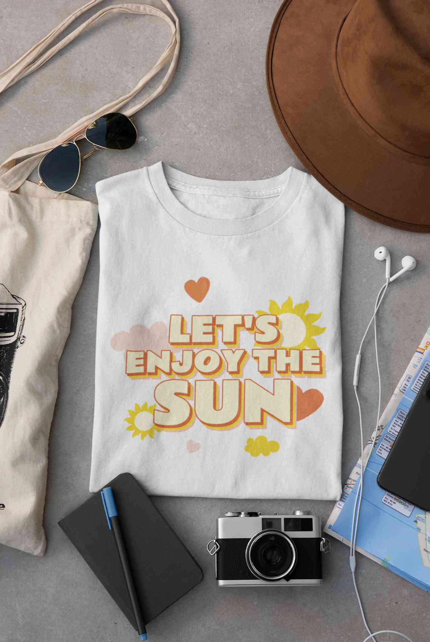 Lets Enjoy The Sun Quote Mens Half Sleeves T-shirt- FunkyTeesClub