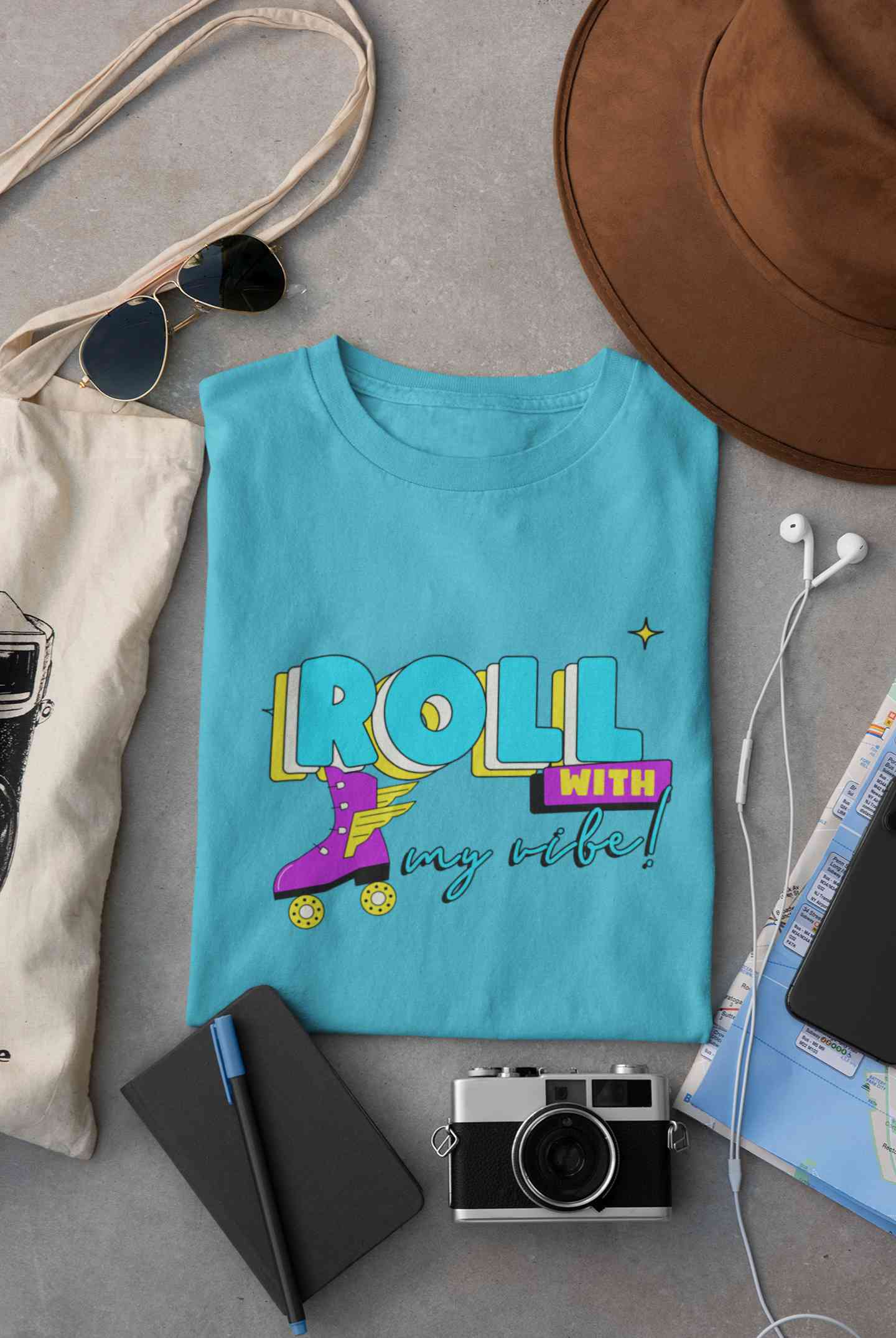 Roll With My Vibe Retro 90s Nostalgia Theme Mens Half Sleeves T-shirt- FunkyTeesClub