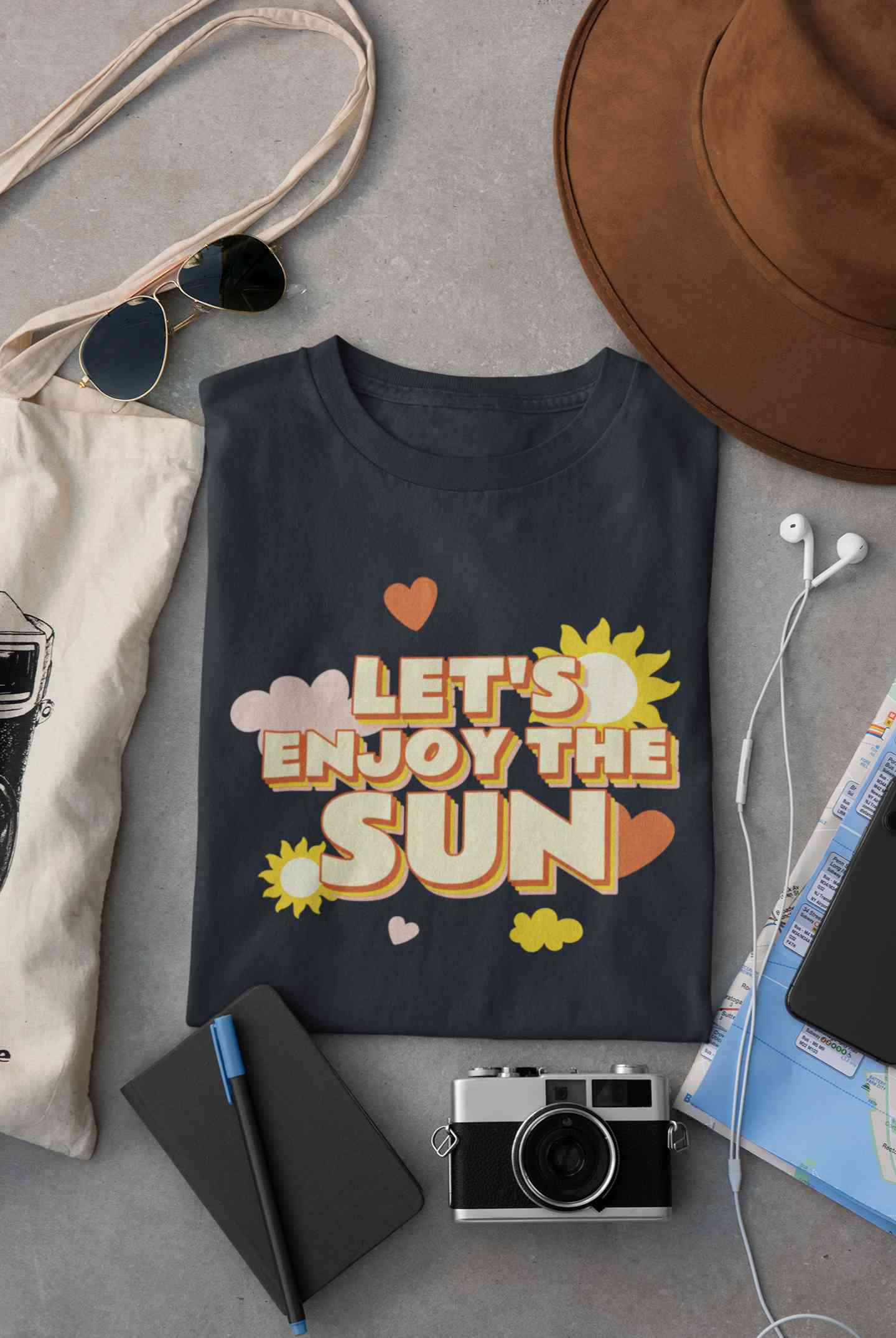 Lets Enjoy The Sun Quote Women Half Sleeves T-shirt- FunkyTeesClub