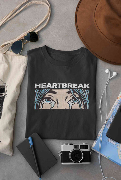 Eyes Shedding Tears Sad Broken Hearted Women Half Sleeves T-shirt- FunkyTeesClub