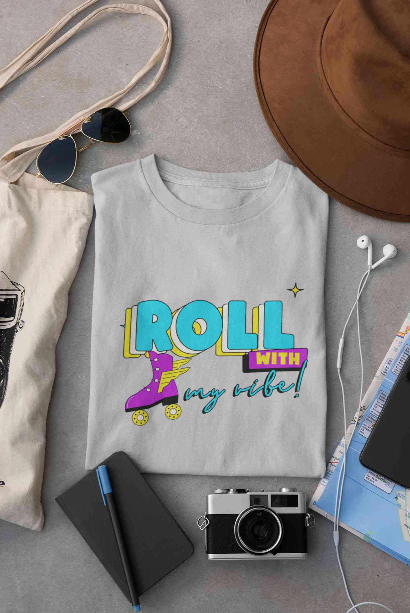 Roll With My Vibe Retro 90s Nostalgia Theme Women Half Sleeves T-shirt- FunkyTeesClub