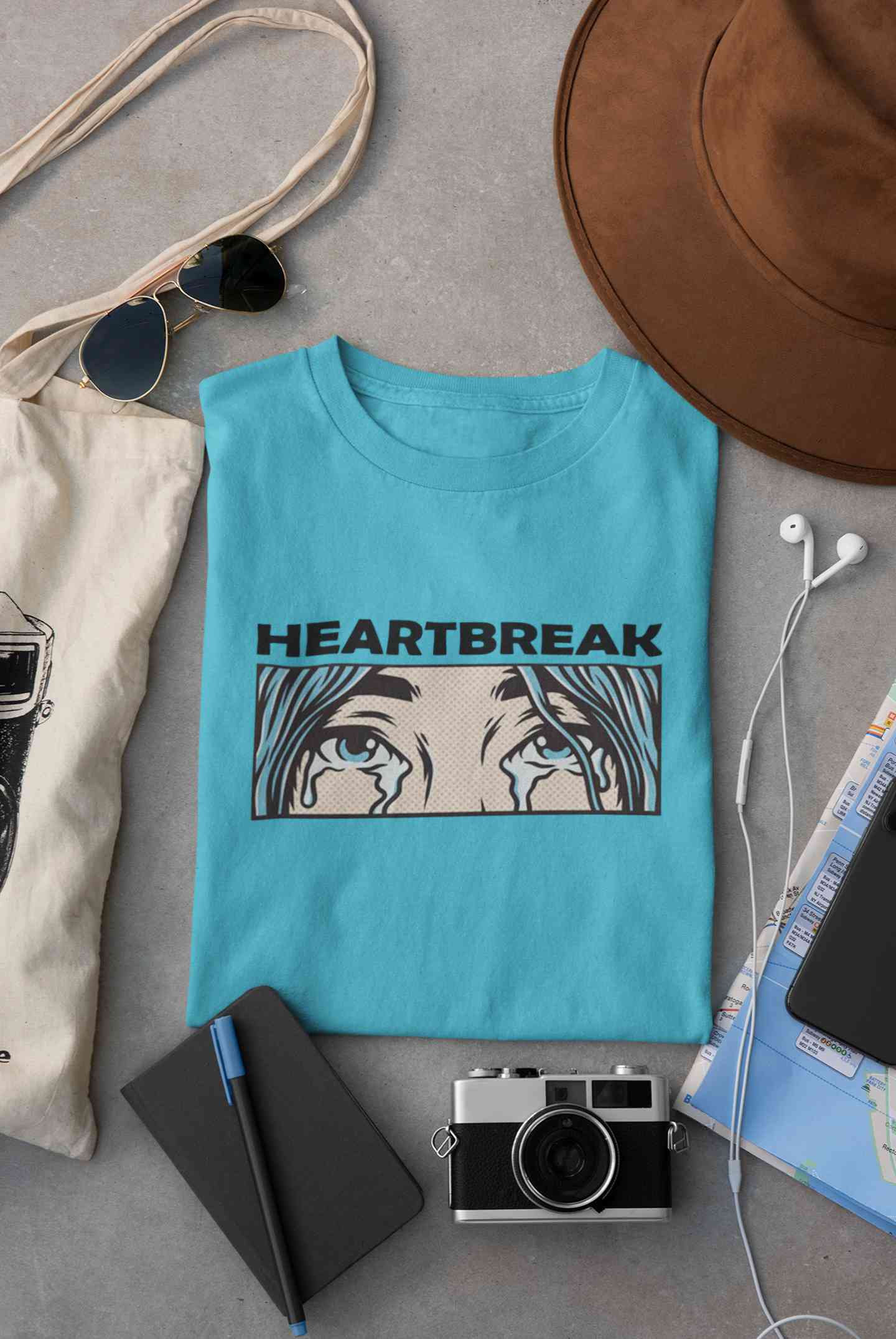 Eyes Shedding Tears Sad Broken Hearted Women Half Sleeves T-shirt- FunkyTeesClub