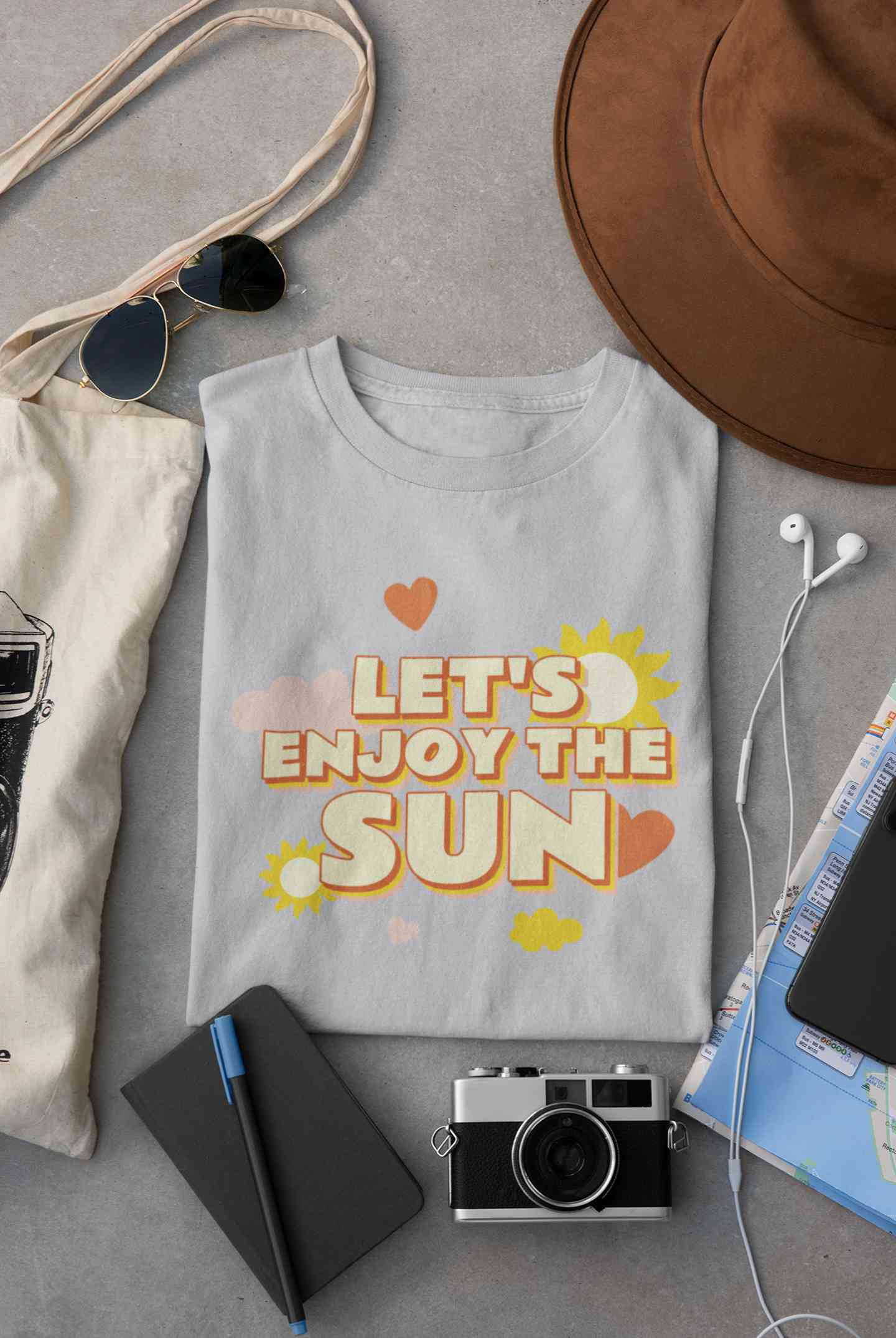 Lets Enjoy The Sun Quote Women Half Sleeves T-shirt- FunkyTeesClub