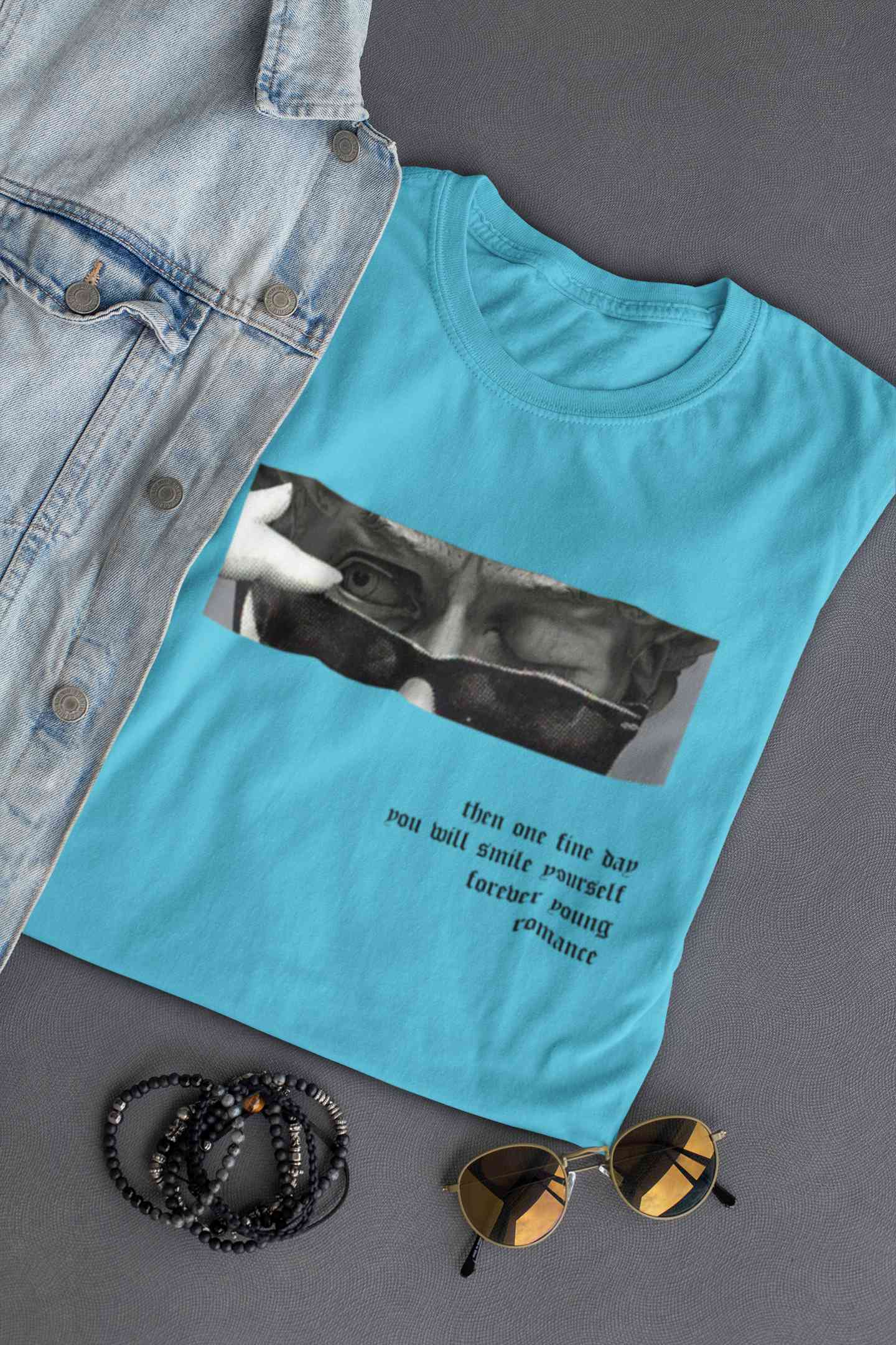 Forever Young Slogan Mens Half Sleeves T-shirt- FunkyTeesClub