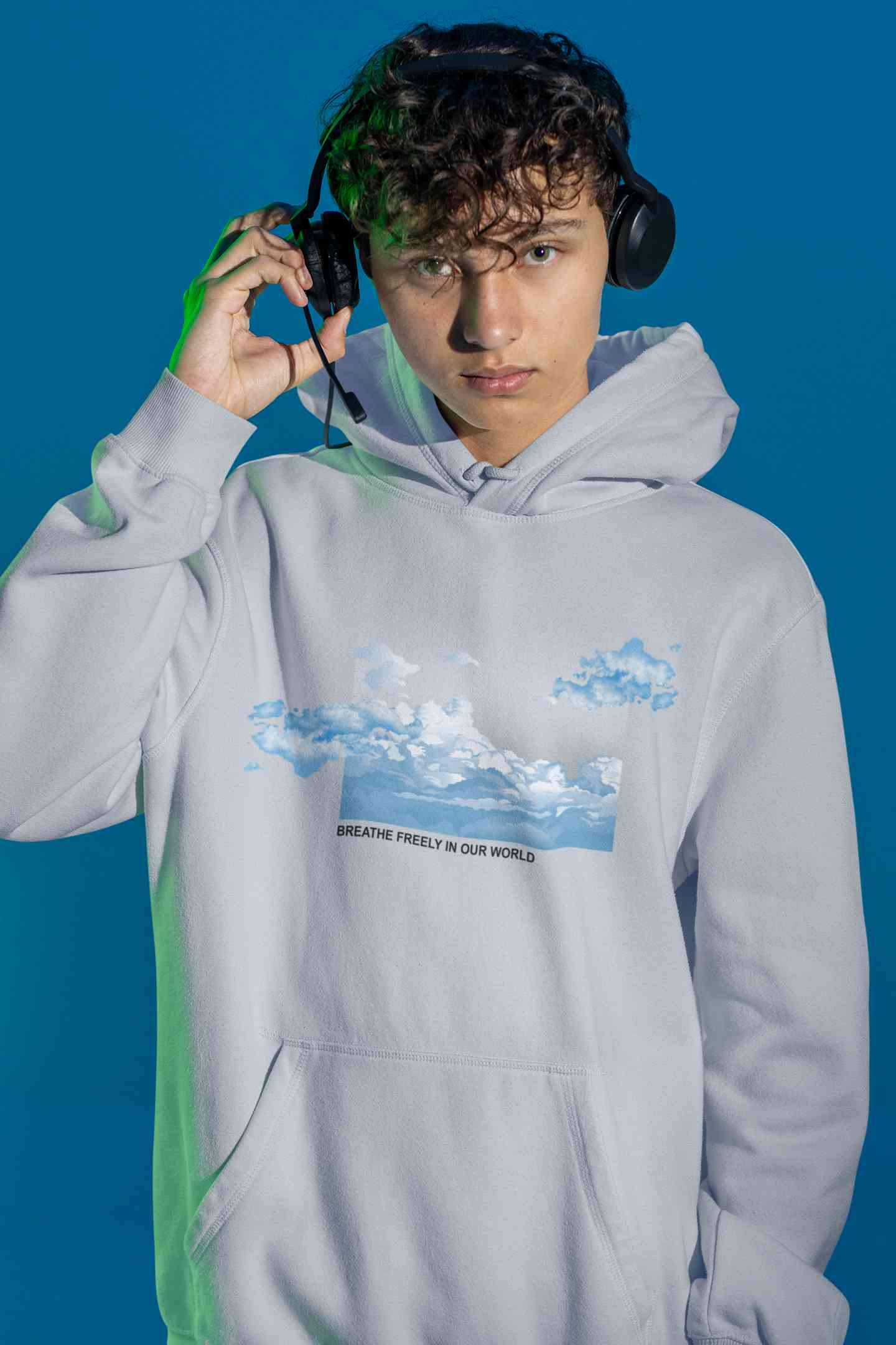 Cloud And Slogan Print Men Hoodies-FunkyTeesClub